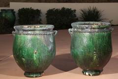 Large oversized green Moroccan Garden Planters