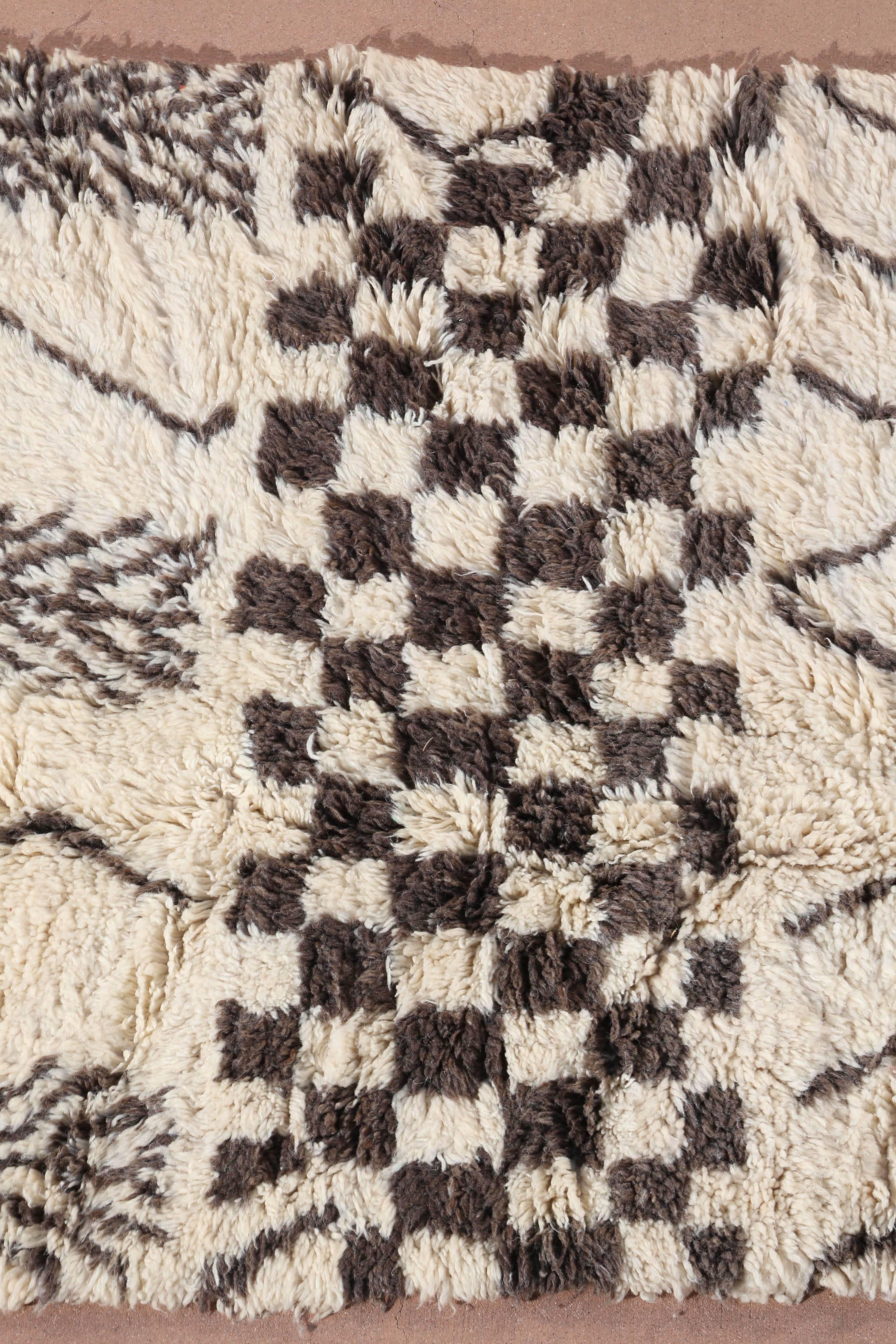 Hand-Knotted Moroccan Beni Ouarain Tribal Rug