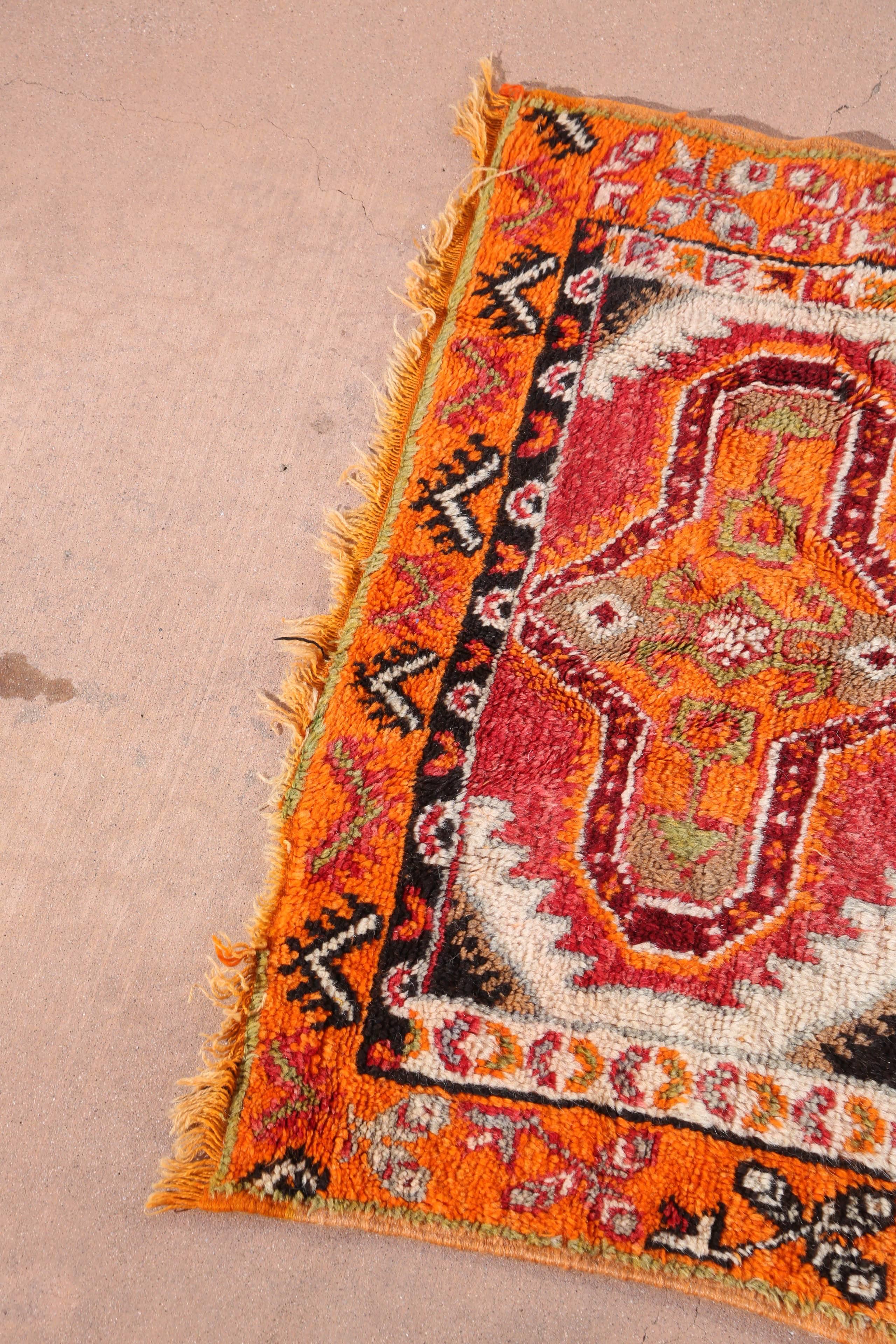 Bohemian Vintage Moroccan Tribal Rug