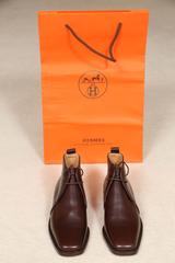 Hermes Ladies Brown Leather Boots, New