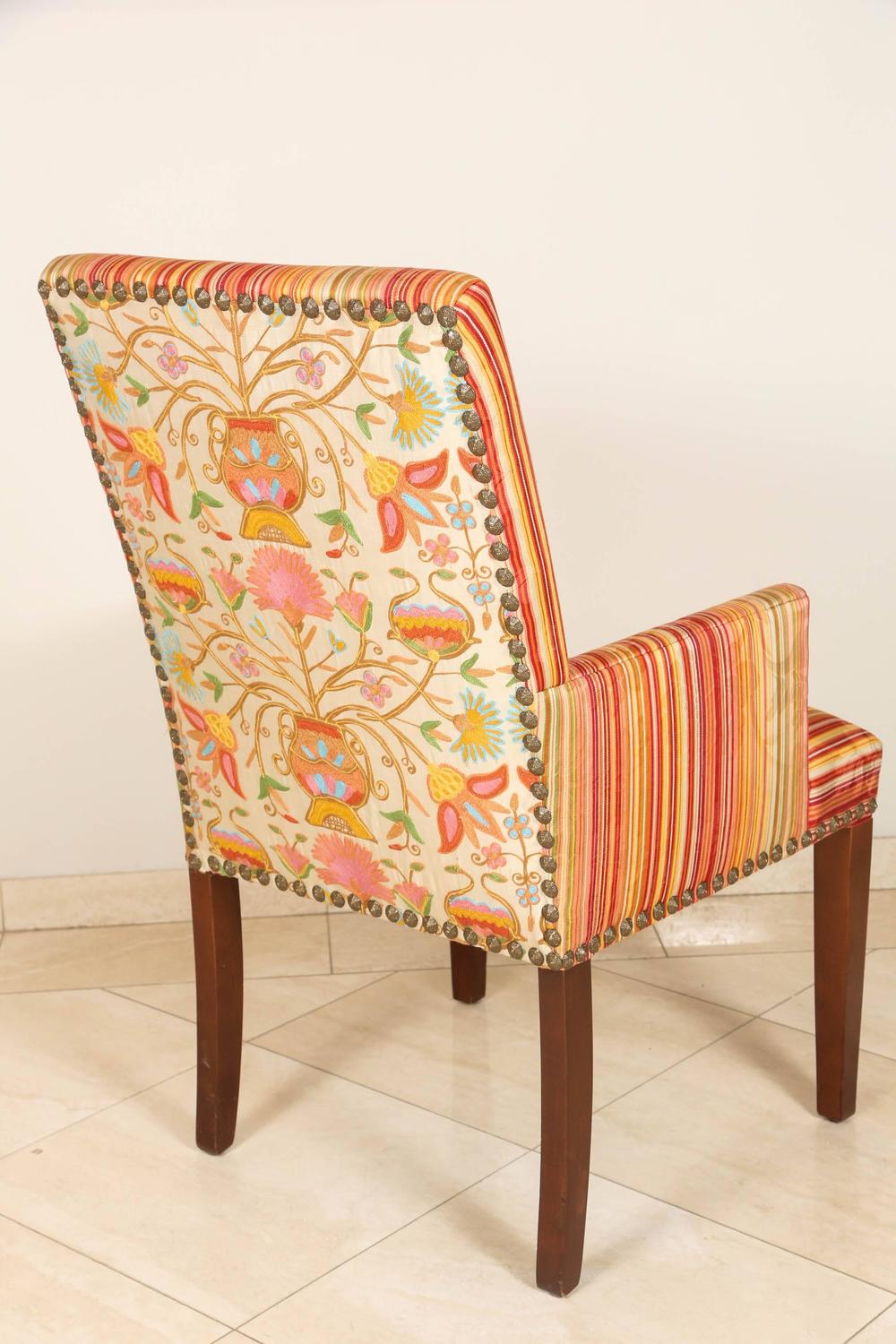 Moroccan Bohemian Style Set of Ten Dining Chairs For Sale at 1stdibs