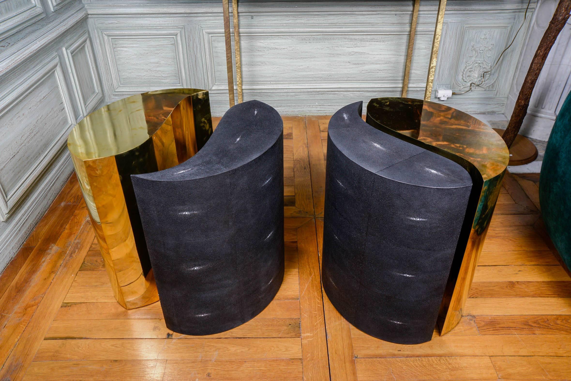 Pair of Yin and Yang Pedestals For Sale 1