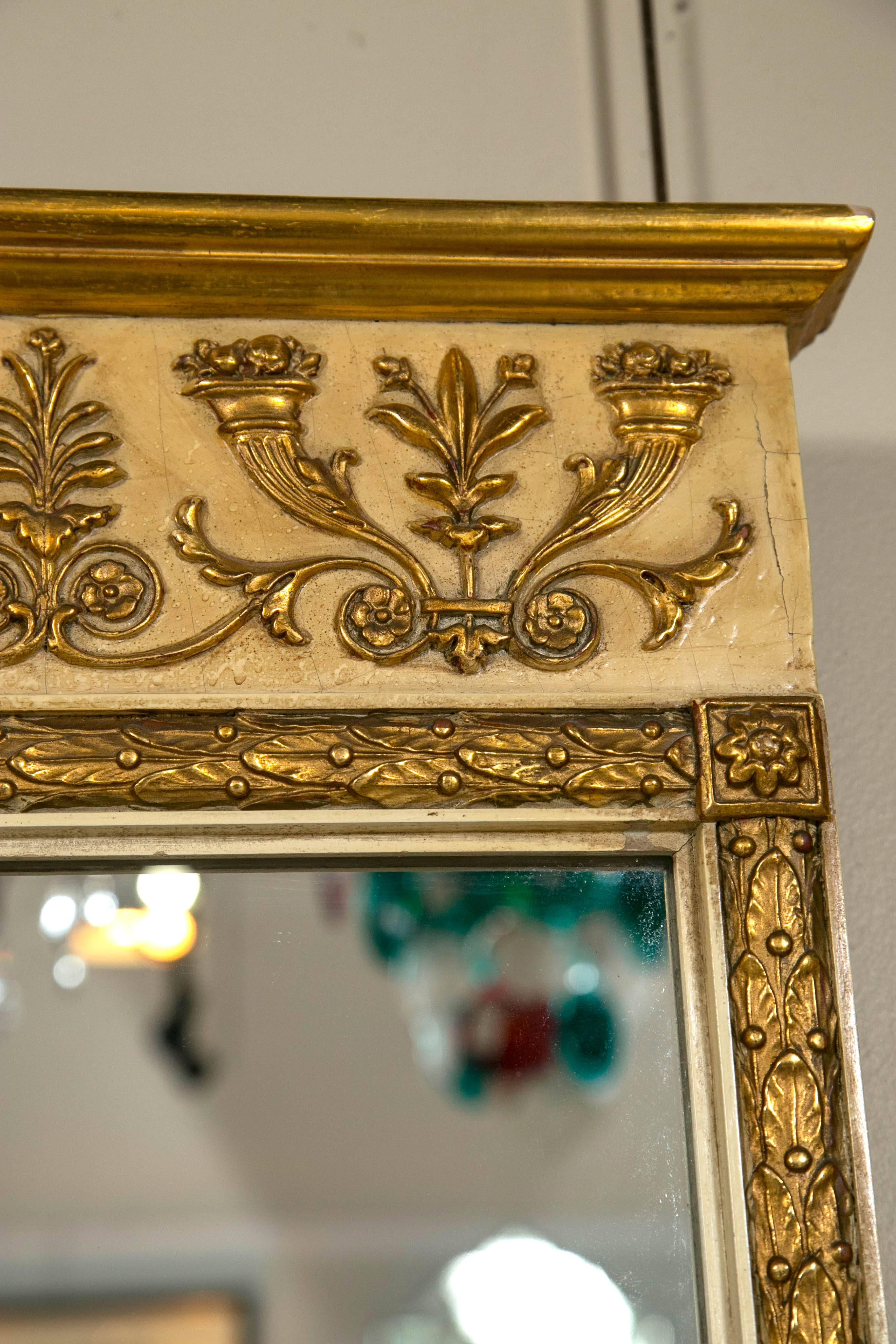 American Schmieg & Kotzian Gilt Gold Hand-Carved Rectangular Mirror