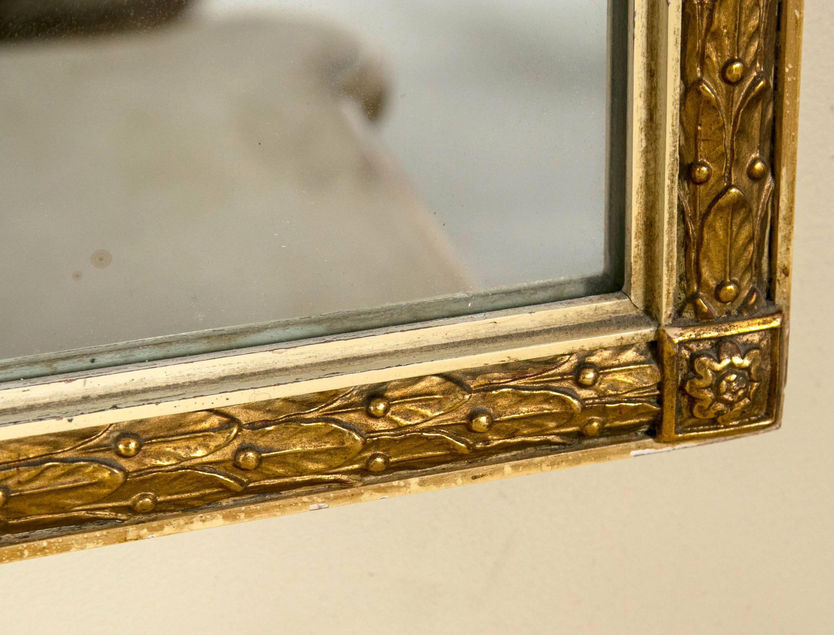 19th Century Schmieg & Kotzian Gilt Gold Hand-Carved Rectangular Mirror