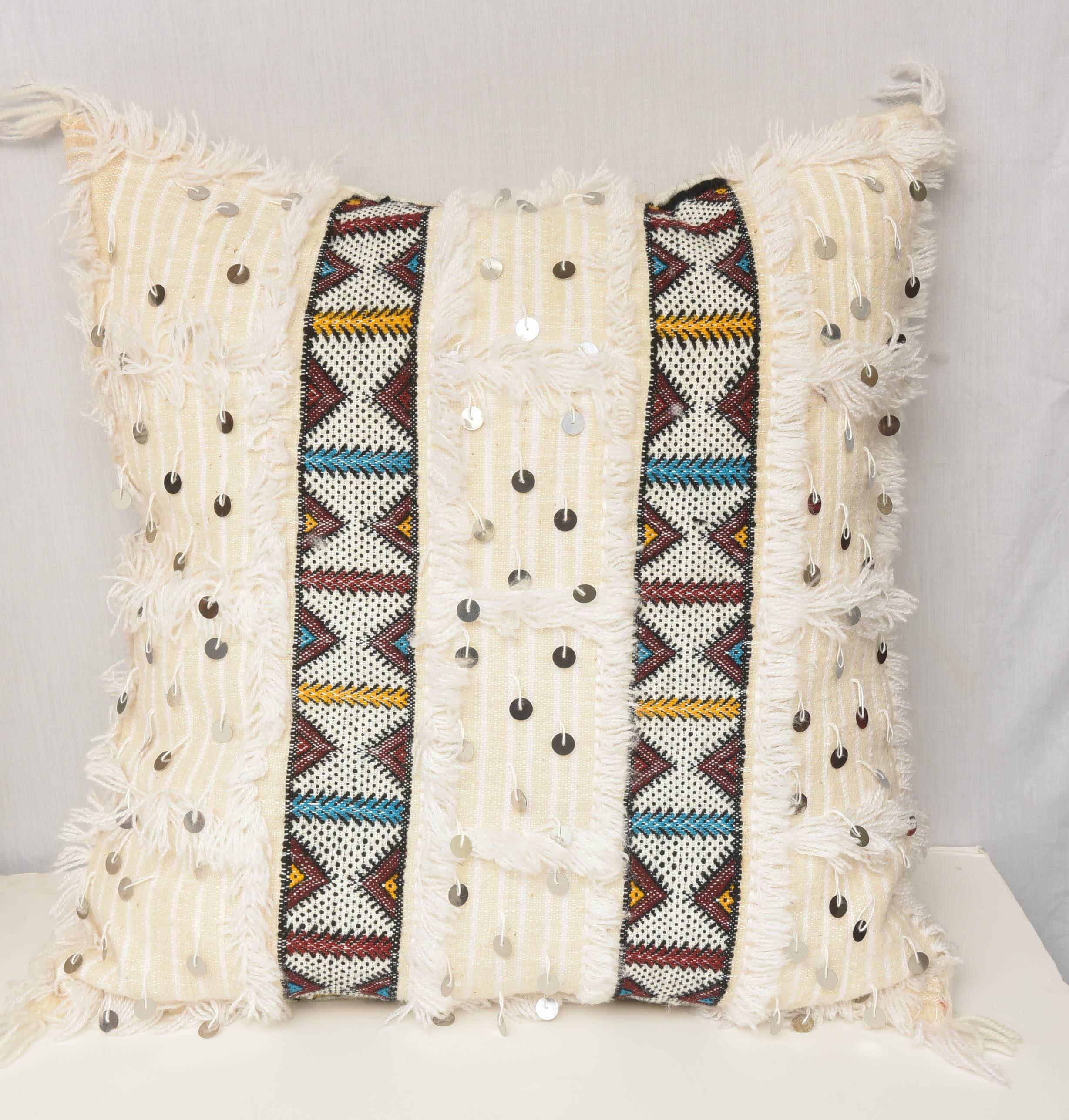 Moroccan Two Pairs of White Morrocan Pillows