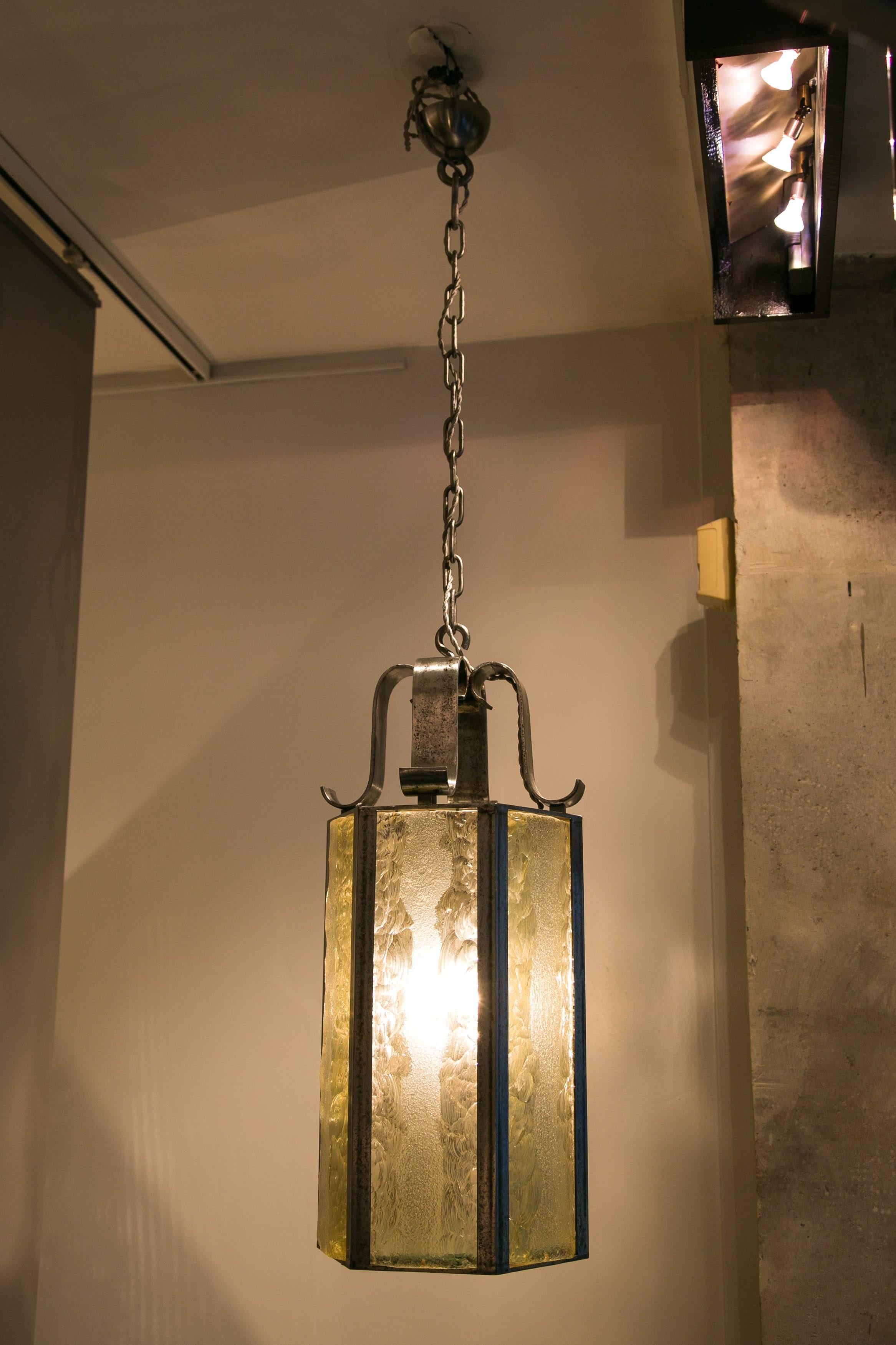 Exceptional Lantern by Raymond Subes In Good Condition For Sale In Paris, FR