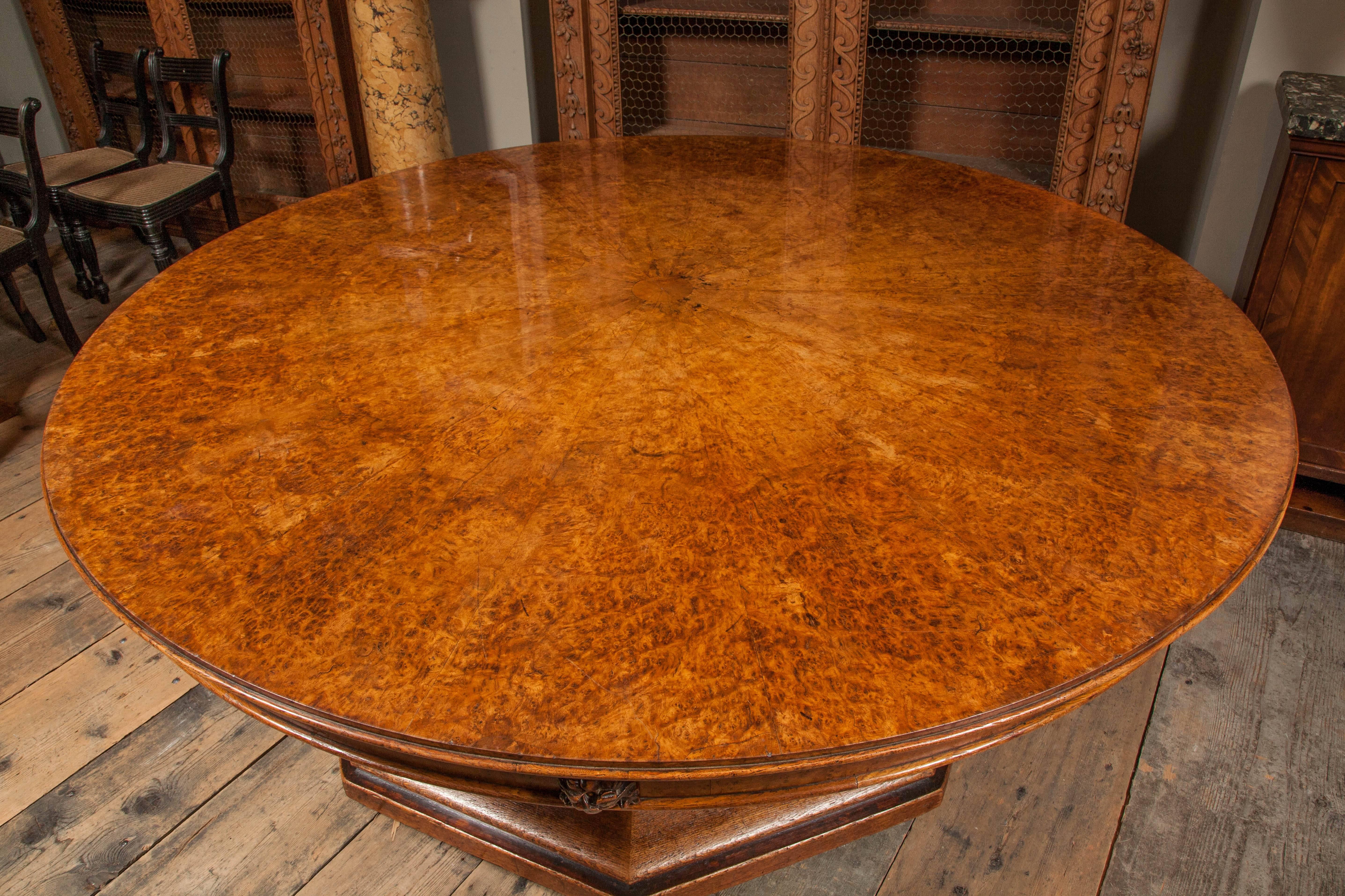 Attributed to Gillows. Commissioned by the 2nd Earl of Mountnorris for Arley Castle Worcestershire.

This magnificent table designed in the fashionable Gothic style popularized by Augustus Pugin from the 1830s has a segmented top veneered in