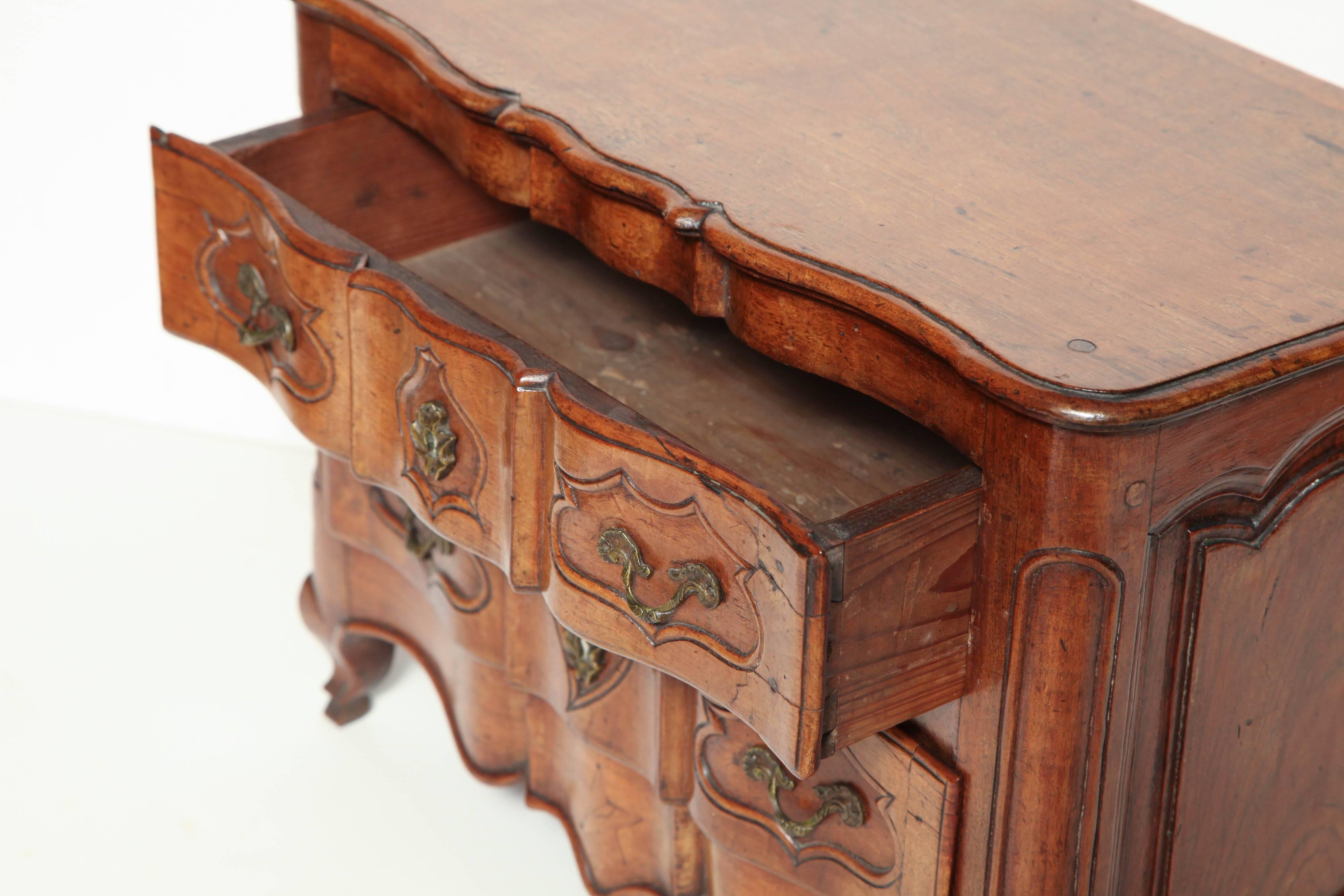 French Provincial Walnut Miniature Commode 3