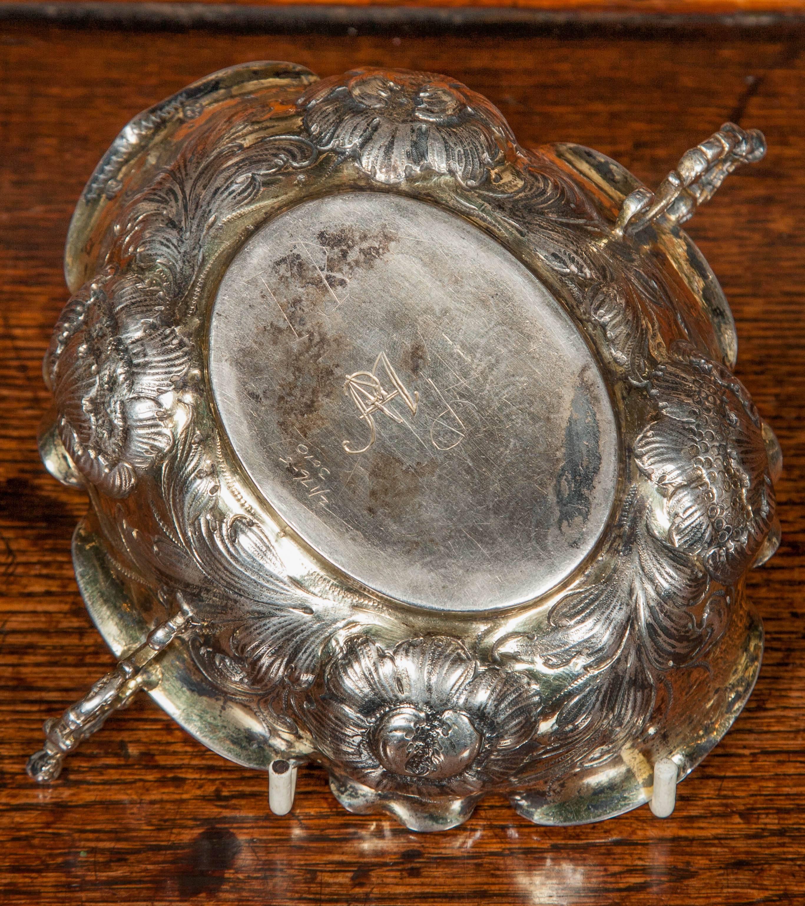 Fine Nuremberg Silver and Parcel-Gilt Bon Bon Dish For Sale 1