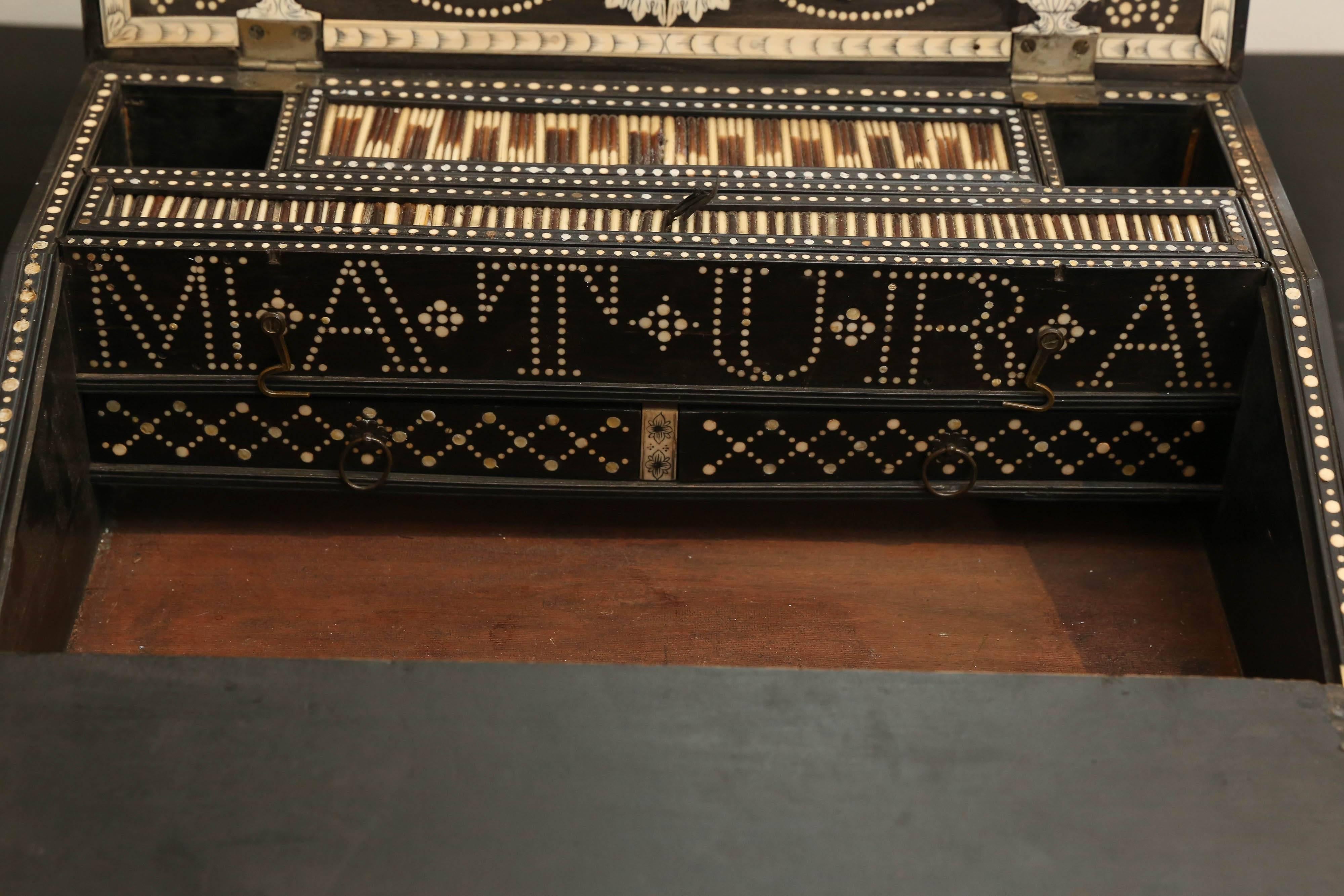 19th Century Porcupine Quill Writing Desk In Excellent Condition In Houston, TX