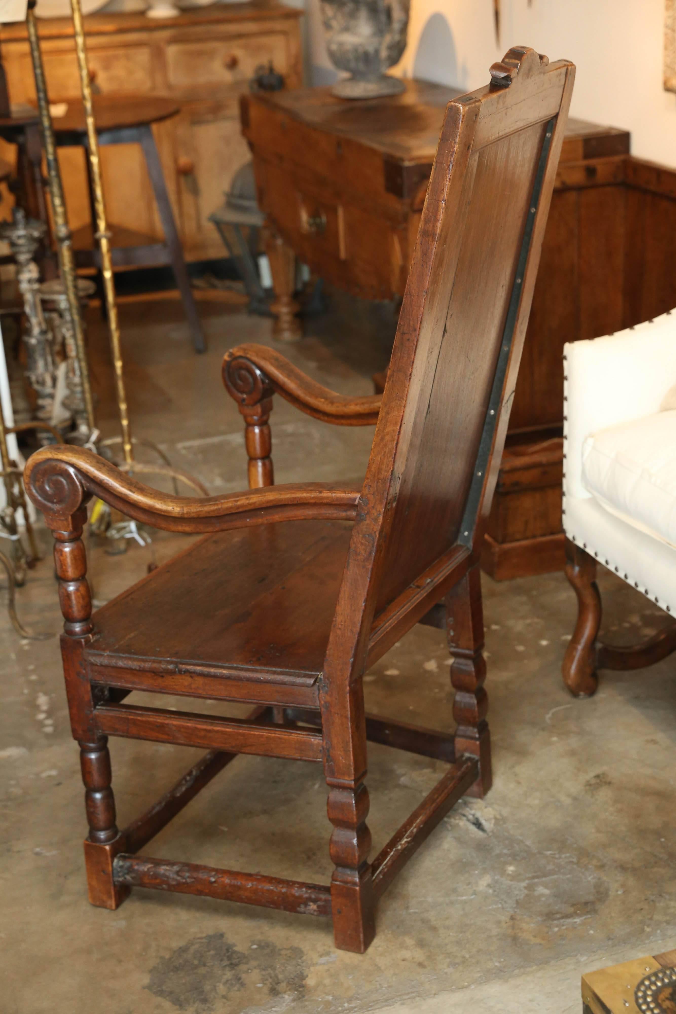 18th Century and Earlier 18th Century Oak Welsh Wainscot Hall Chair For Sale