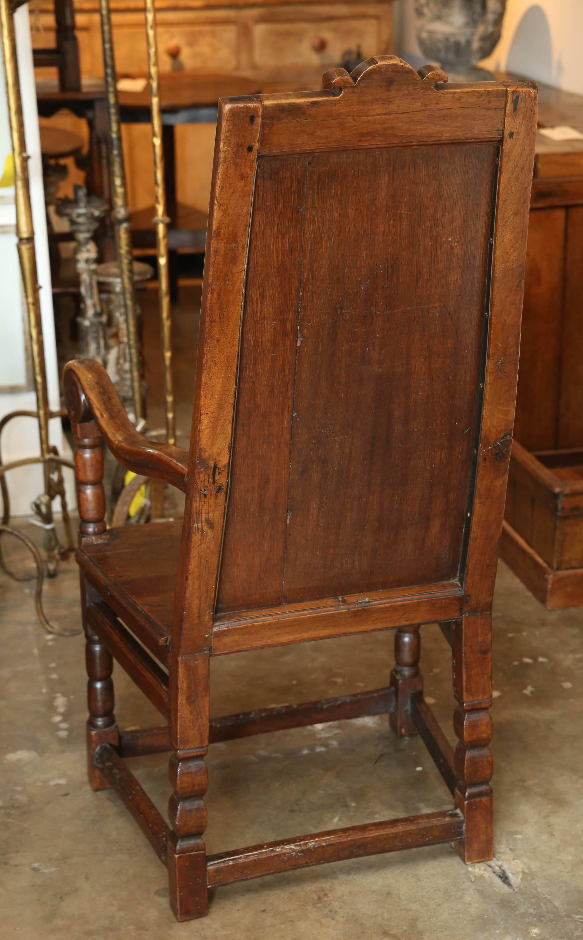 Wood 18th Century Oak Welsh Wainscot Hall Chair For Sale