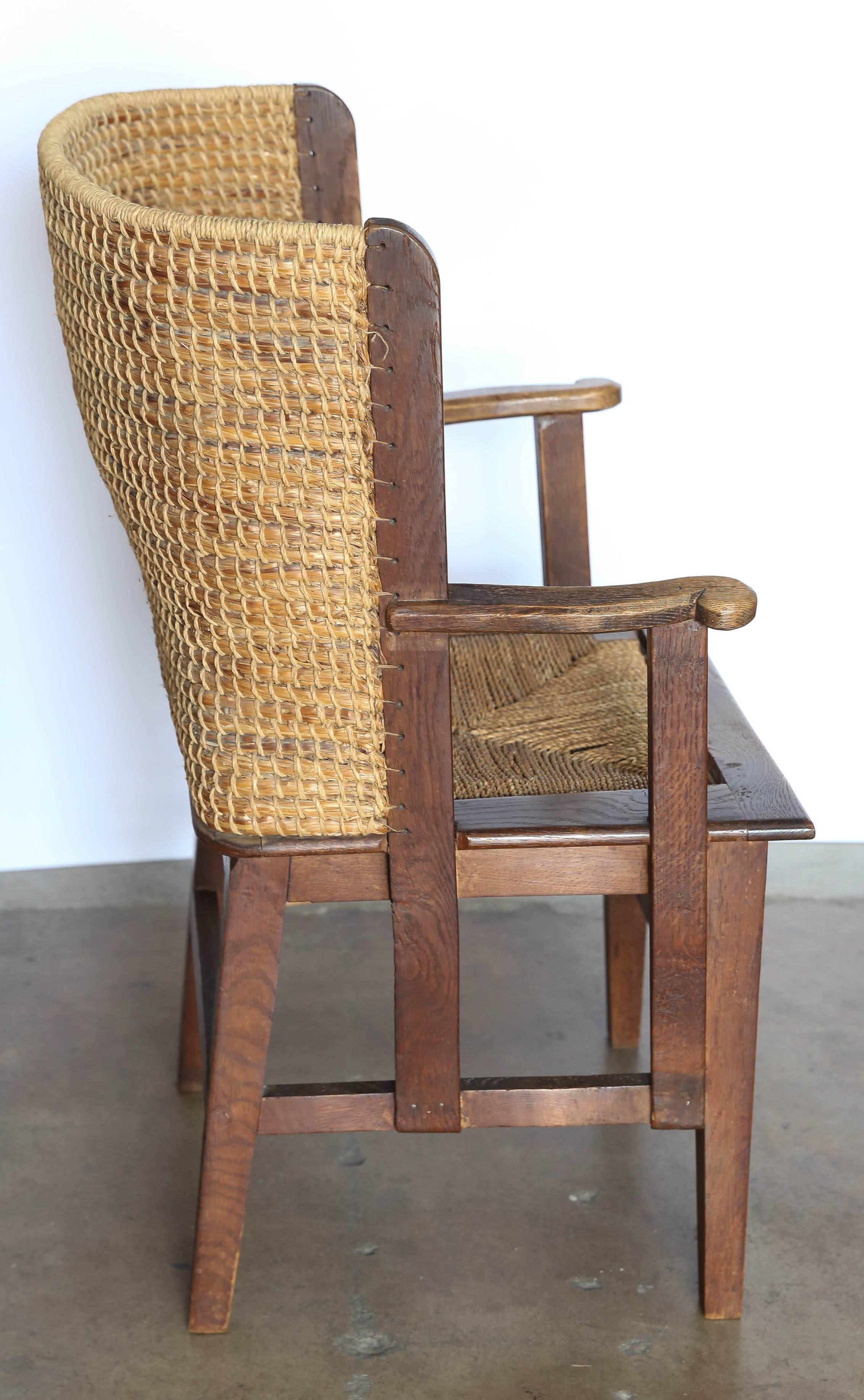 Scottish Child's Orkney Chair with Woven Reed Back