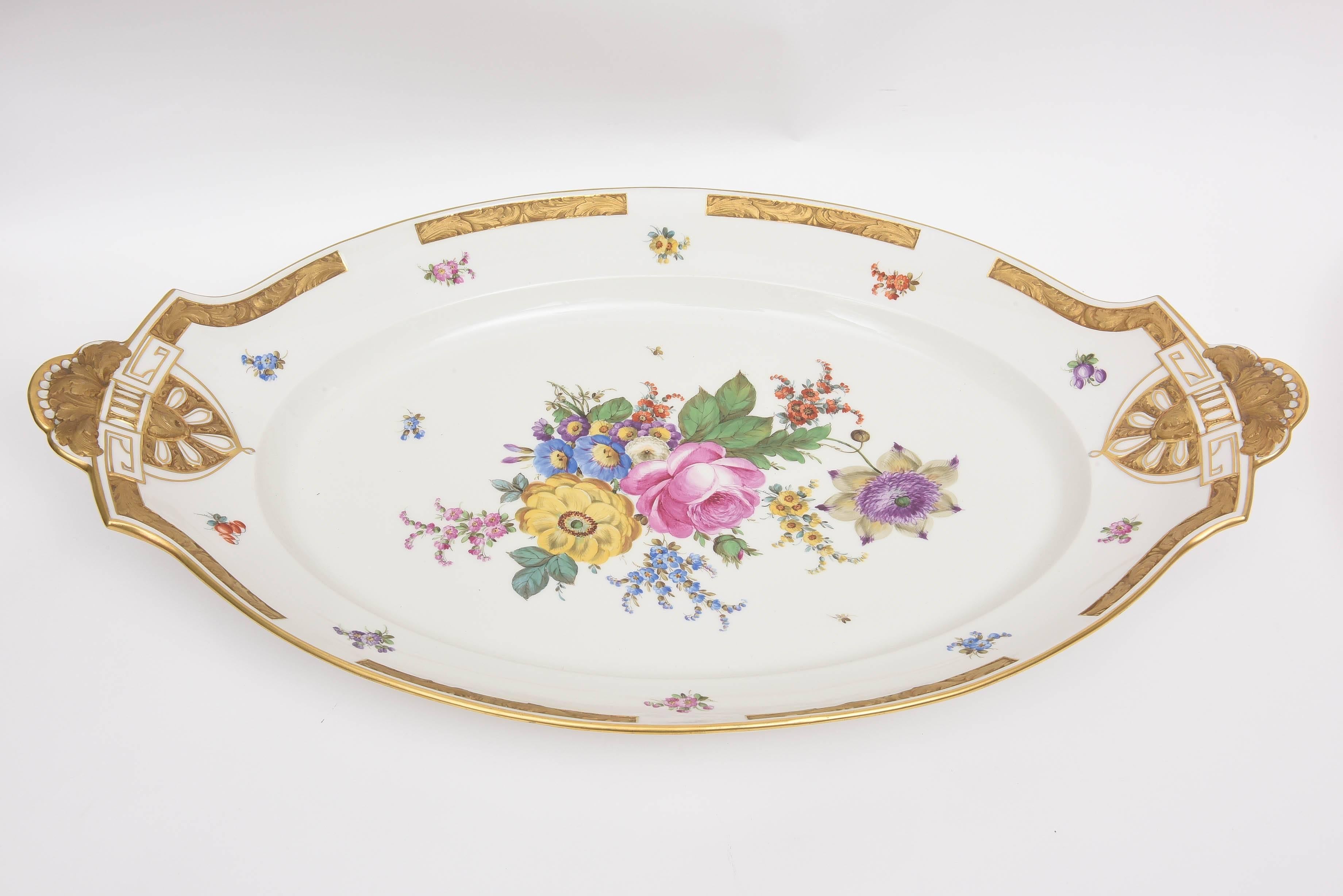 Late 19th Century Pair of Antique Serving Platters, KPM Hand Painted and Gilt Encrusted