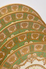 12 Custom Tiffany, Minton's England Antique Gold Encrusted Presentation Plates