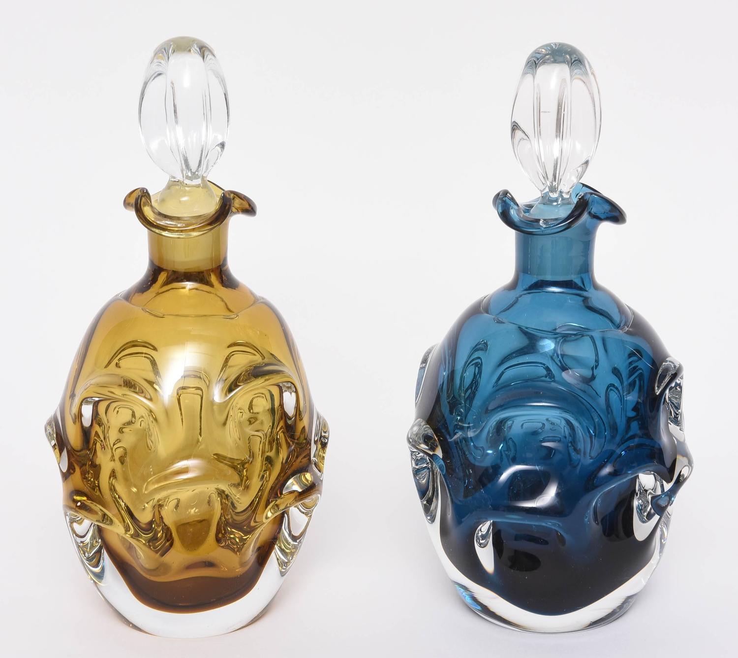 One MidCentury Clear Murano Glass Liquor Decanter, Venice at 1stdibs