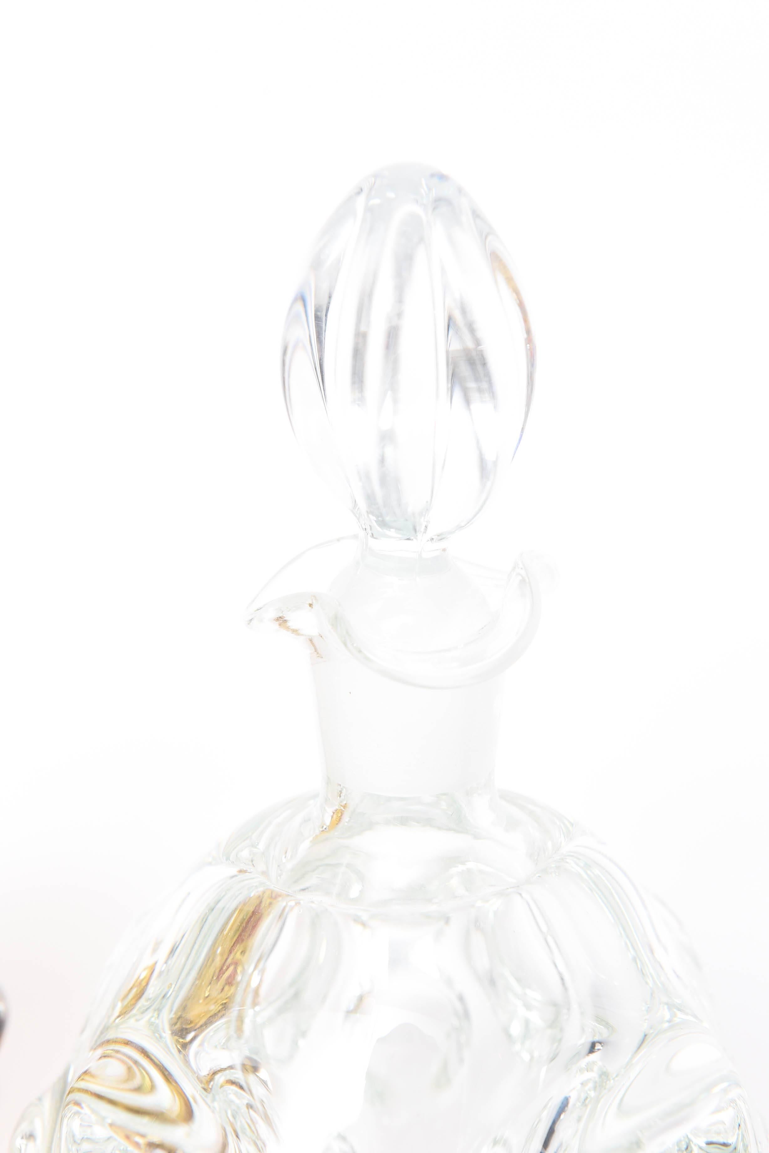 One Mid-Century Clear Murano Glass Liquor Decanter, Venice 1