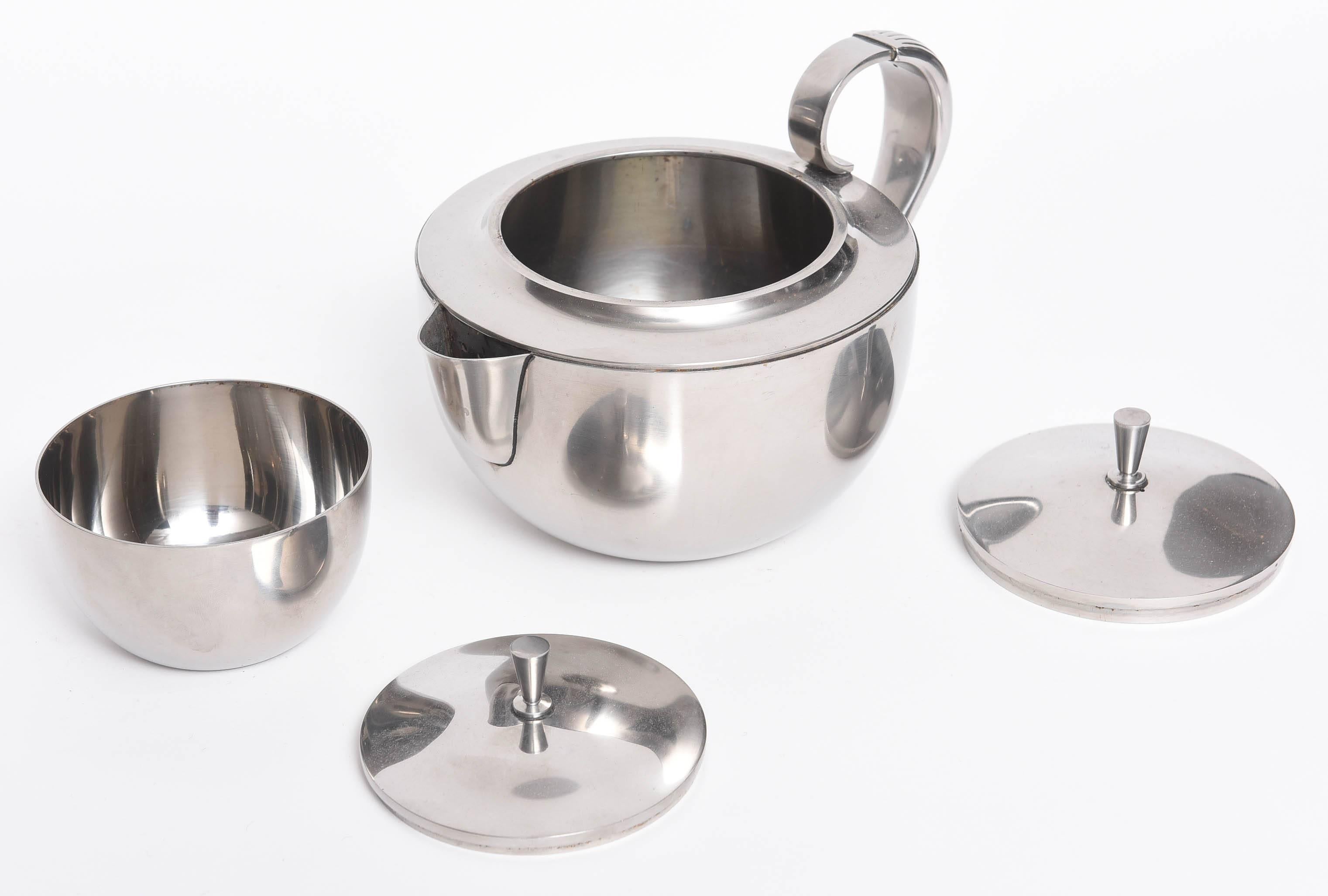 Stainless Steel Mid-Century Modern Coffee Service, Stainless, Georg Jensen, Denmark, 1960s