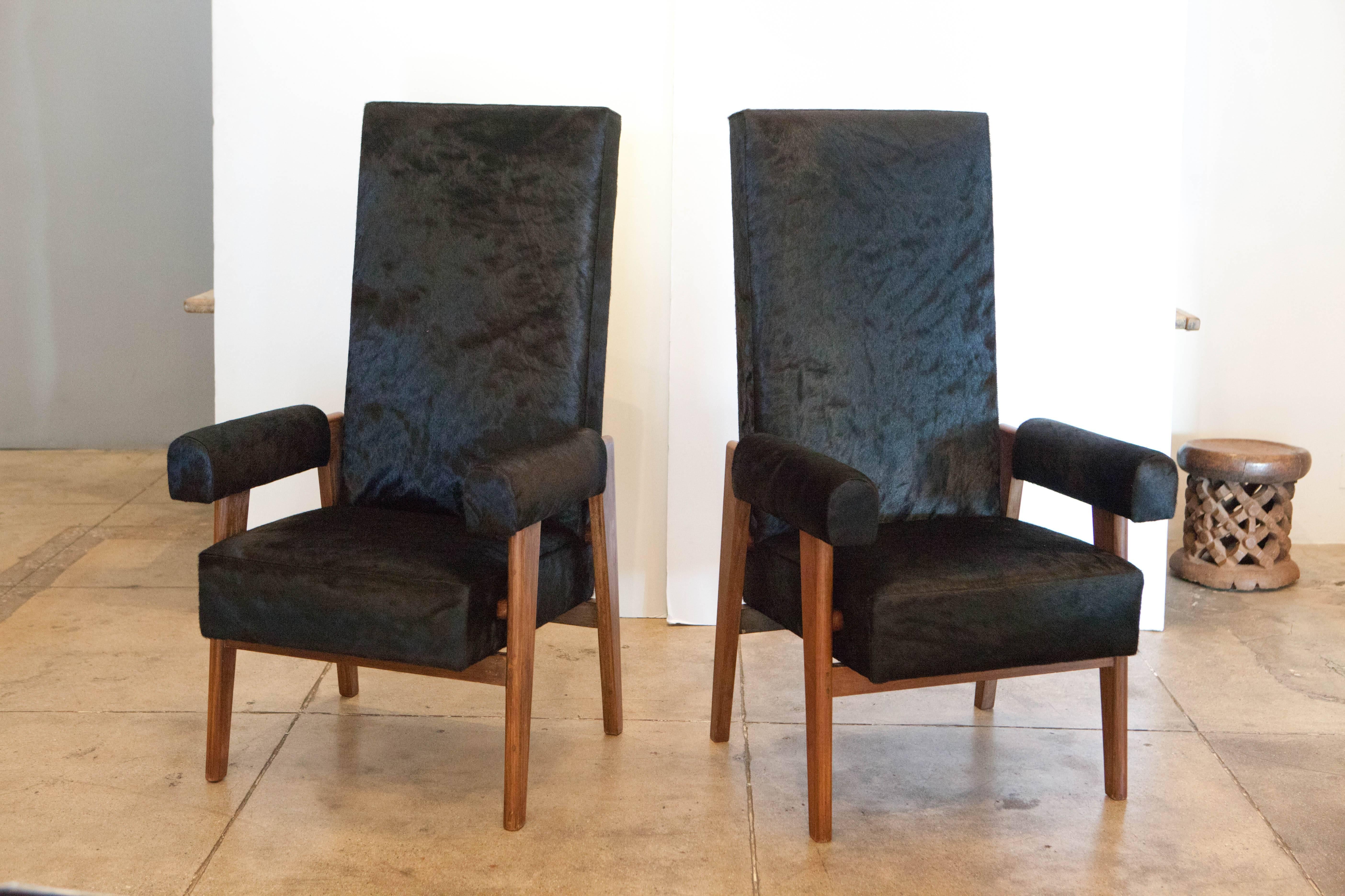 French Pair of Pierre Jeanneret & Le Corbusier 'Judges' Chairs, France/India, 1955