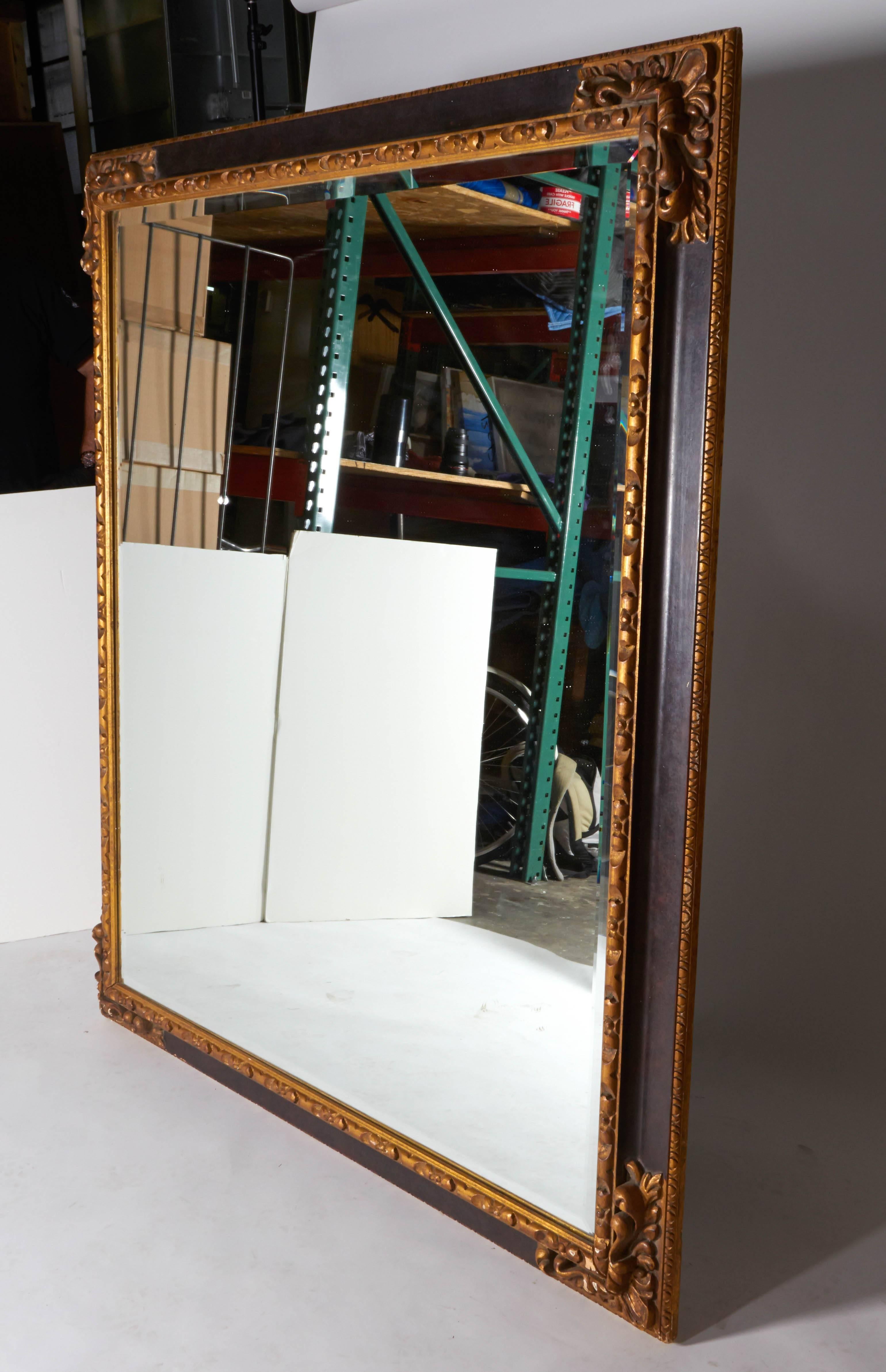 20th Century Antique Ornate Wood Frame Wall Mirror For Sale 1
