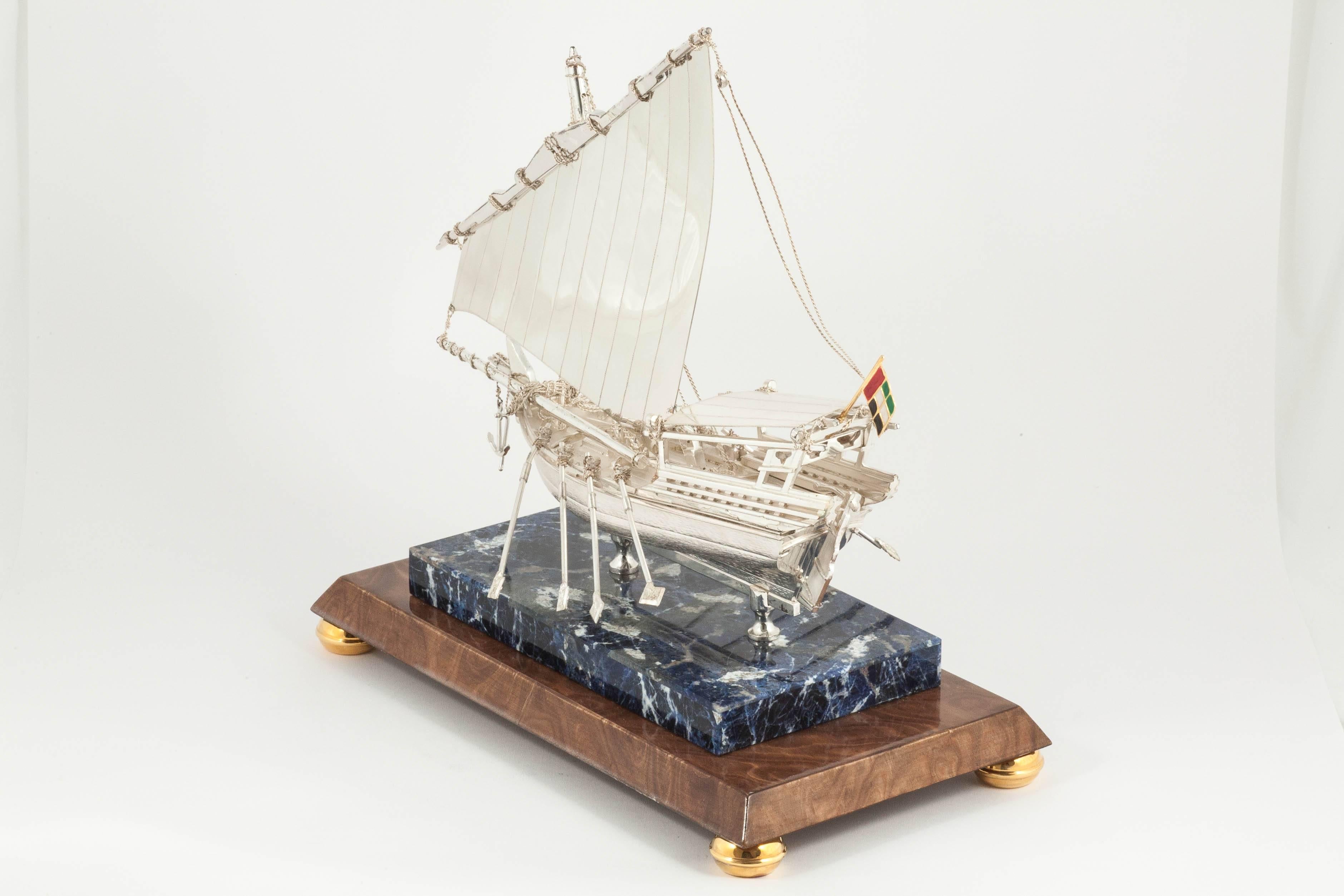 Sterling Silver Model of a Dhow 1