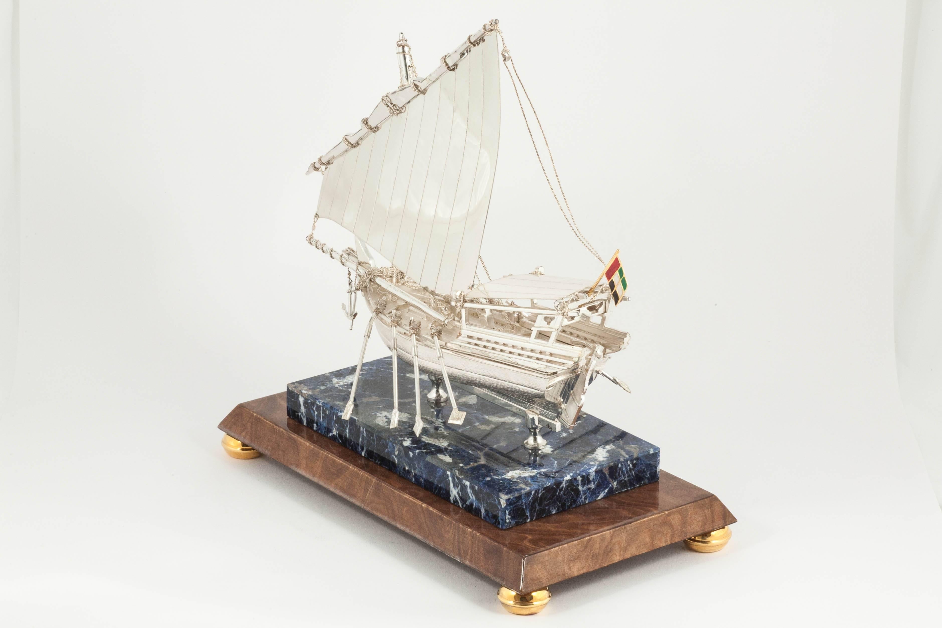 Sterling Silver Model of a Dhow at 1stDibs