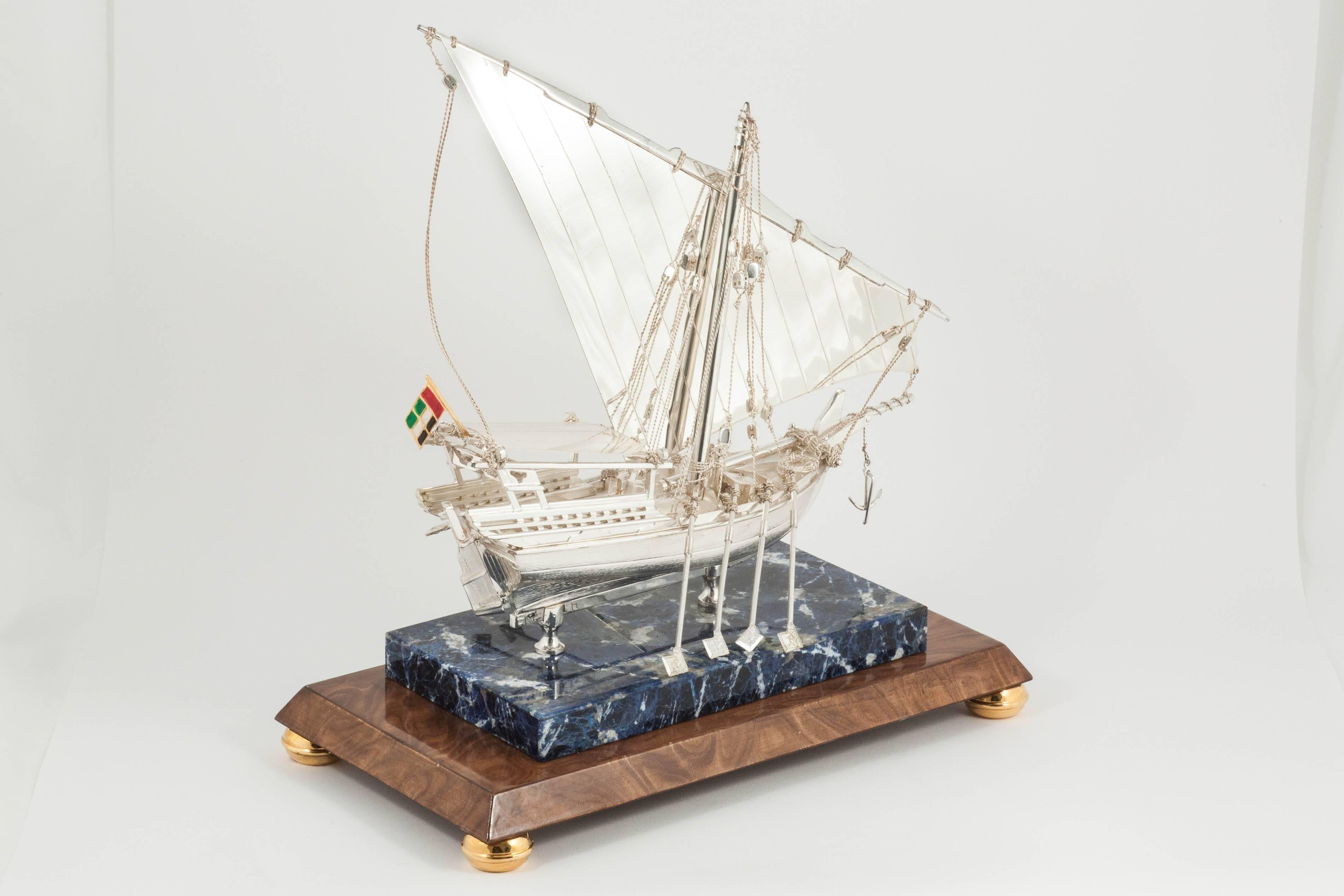 Sterling Silver Model of a Dhow 3