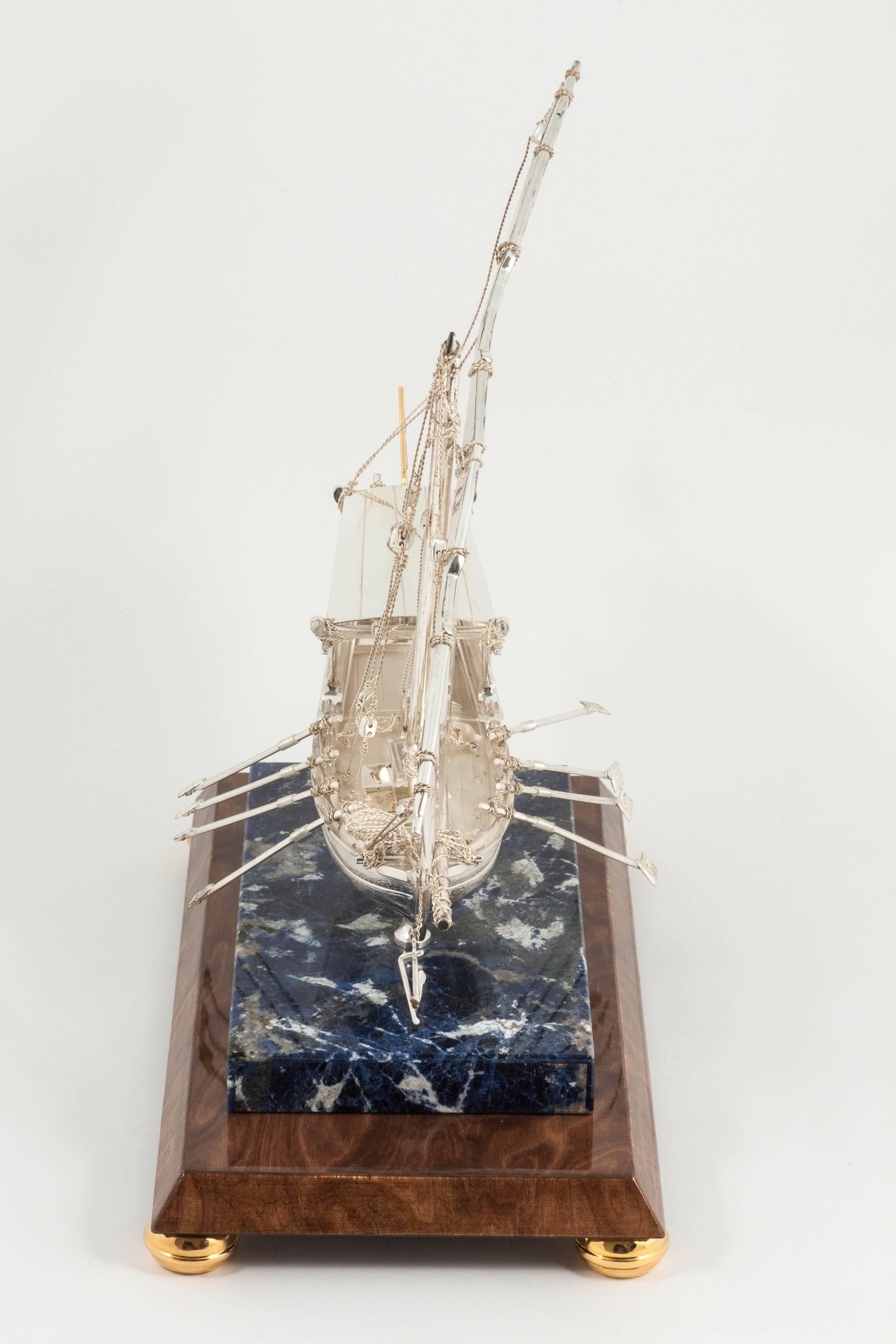 Sterling Silver Model of a Dhow 4