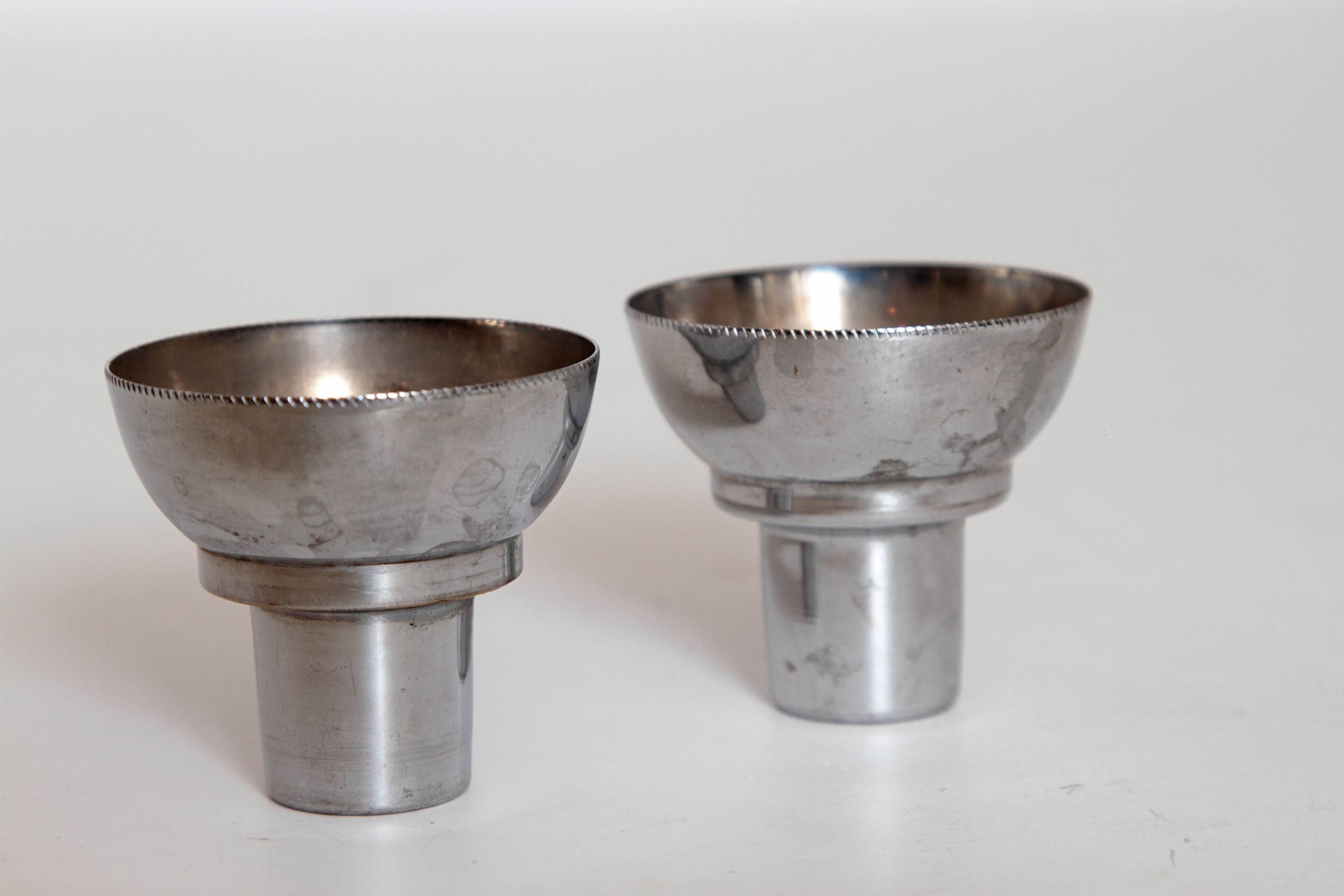 Machine Age Art Deco Alfons Bach Studio Cigar Ashtray and Candlesticks Signed For Sale 2