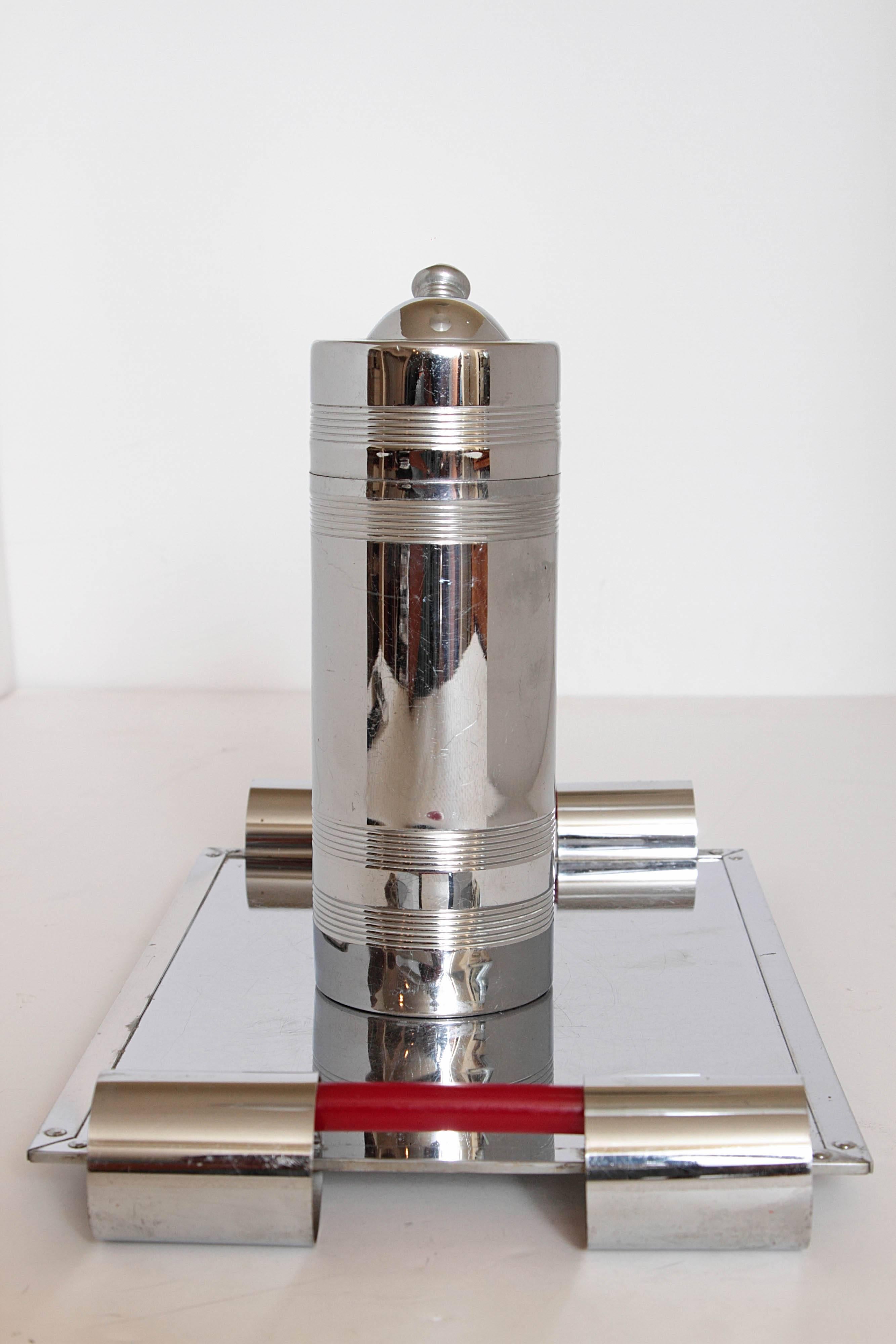 Alfons Bach Cocktail Shaker and Tray for Keystone Silver