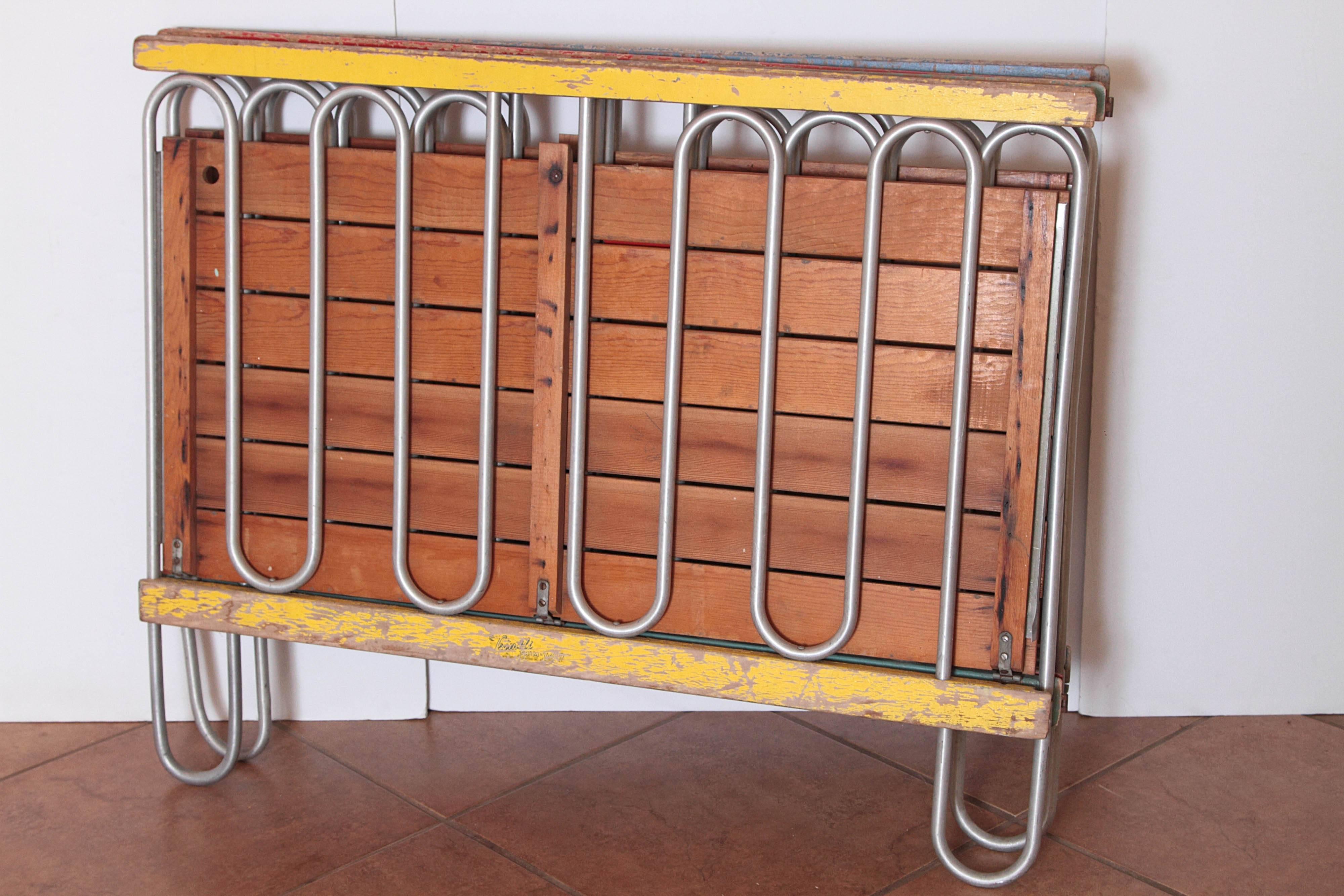 Streamline Modernist Art Deco Collapsible Playpen or Crib after Gilbert Rohde 1
