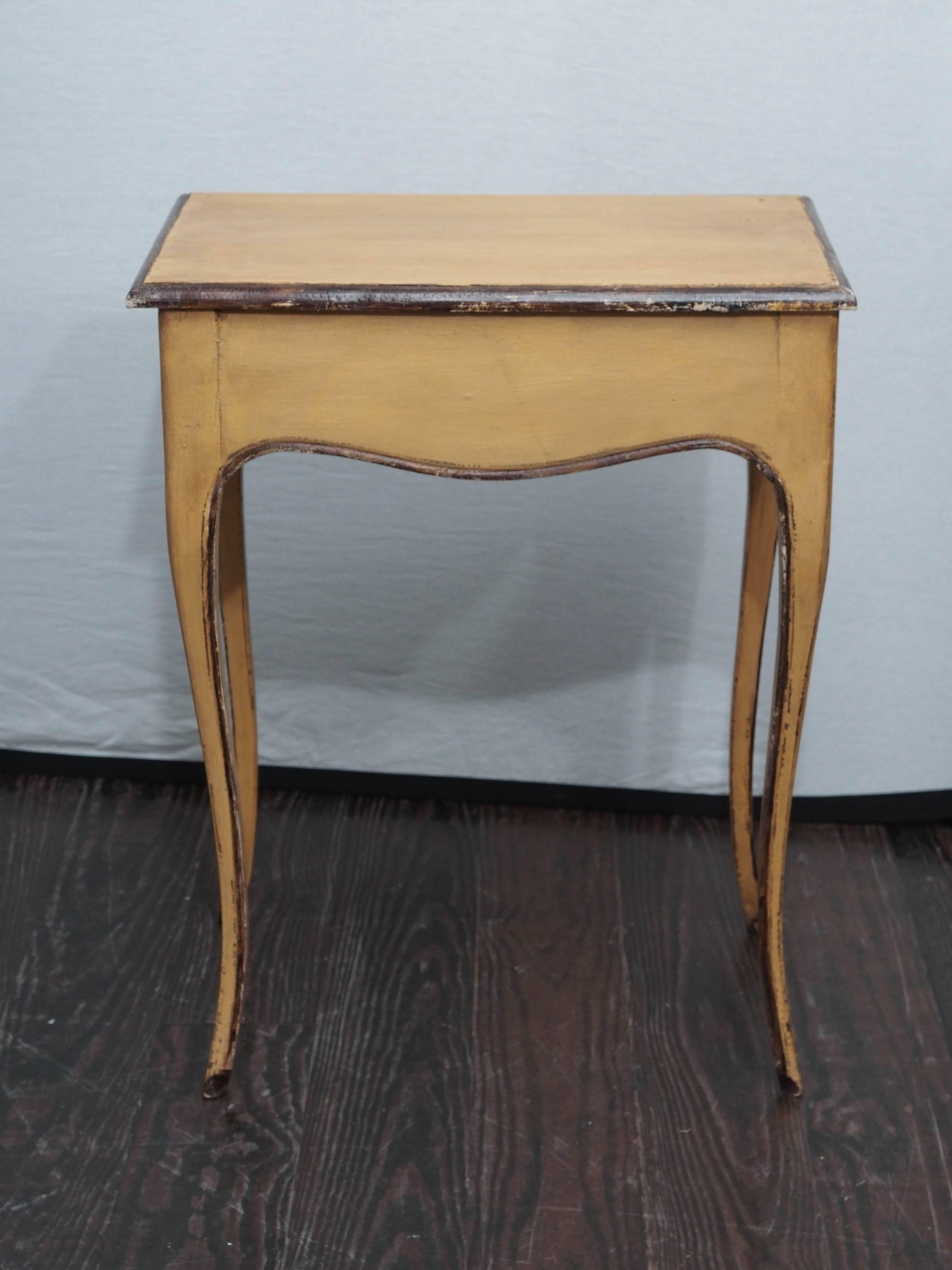 Wood Louis XVI Painted side table  For Sale