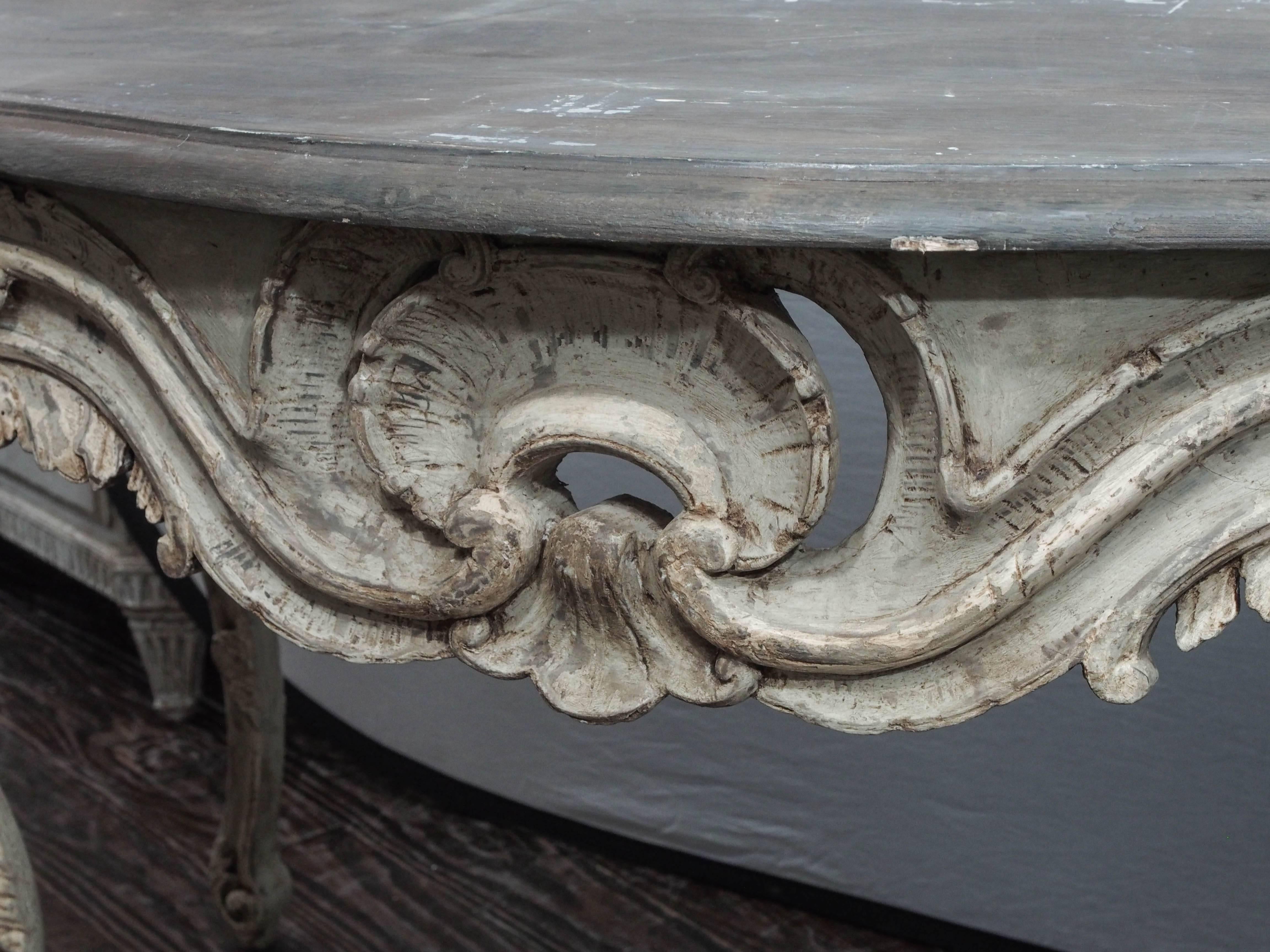 Baroque Pair of Painted Italian Console Tables