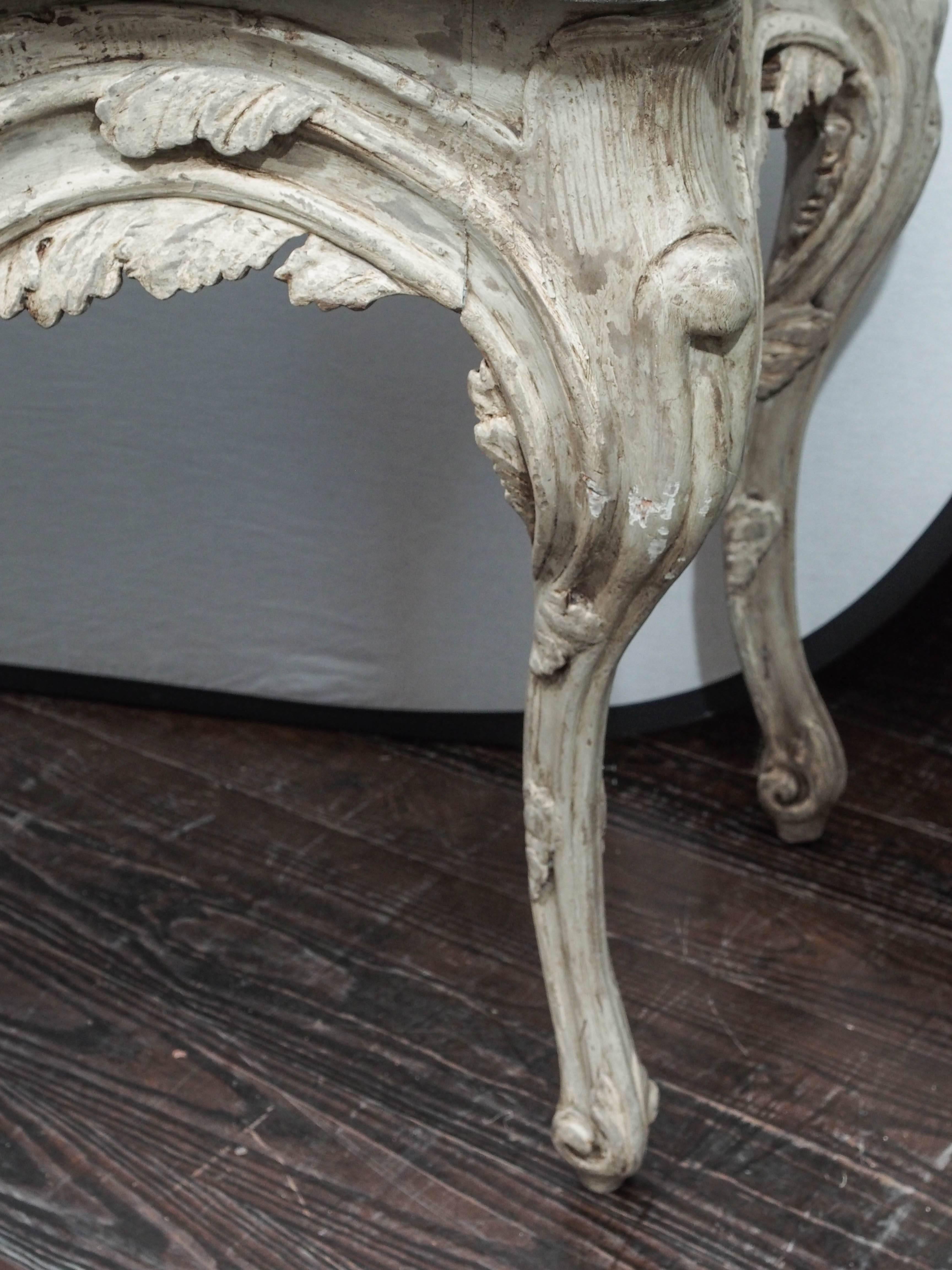 European Pair of Painted Italian Console Tables