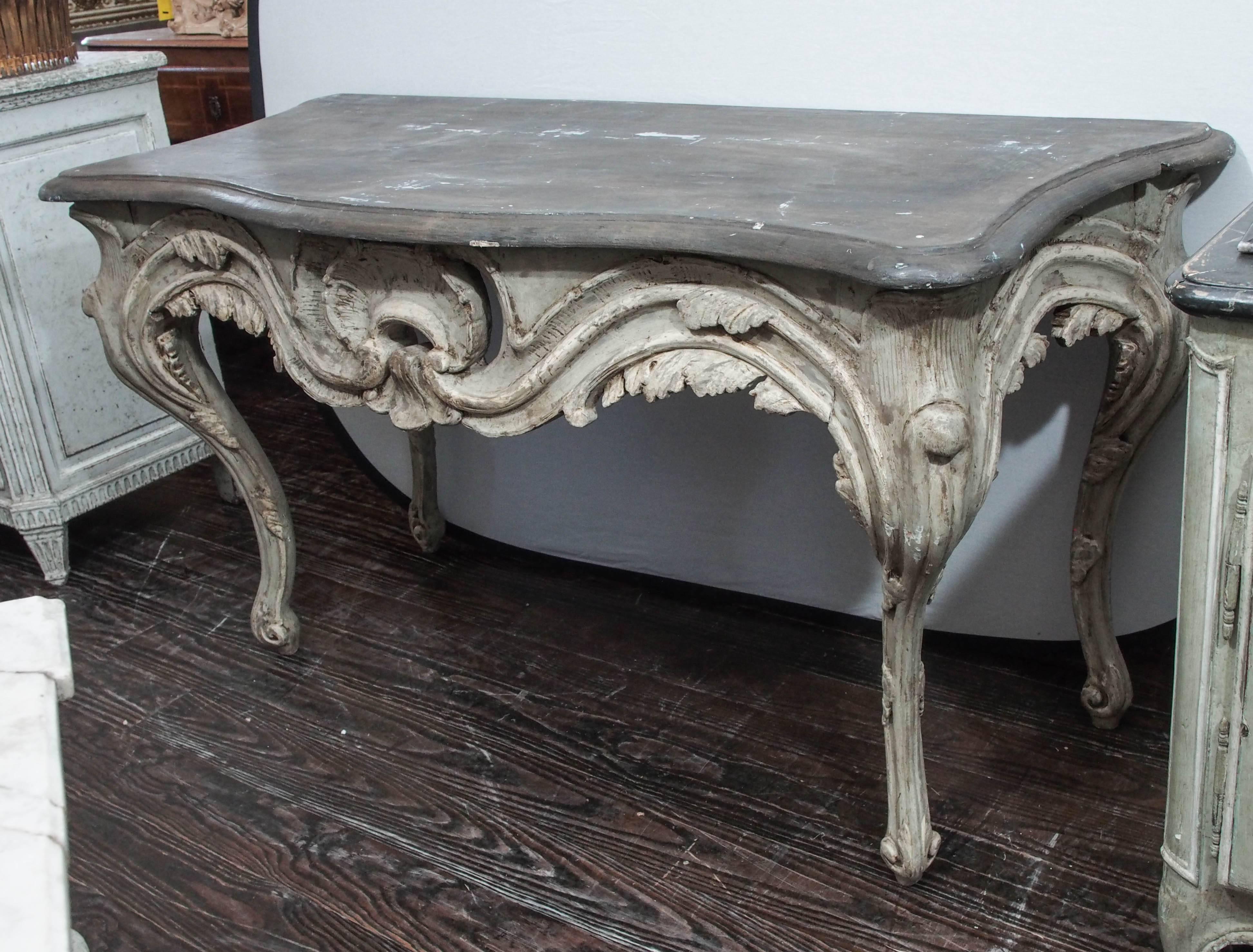 Wood Pair of Painted Italian Console Tables