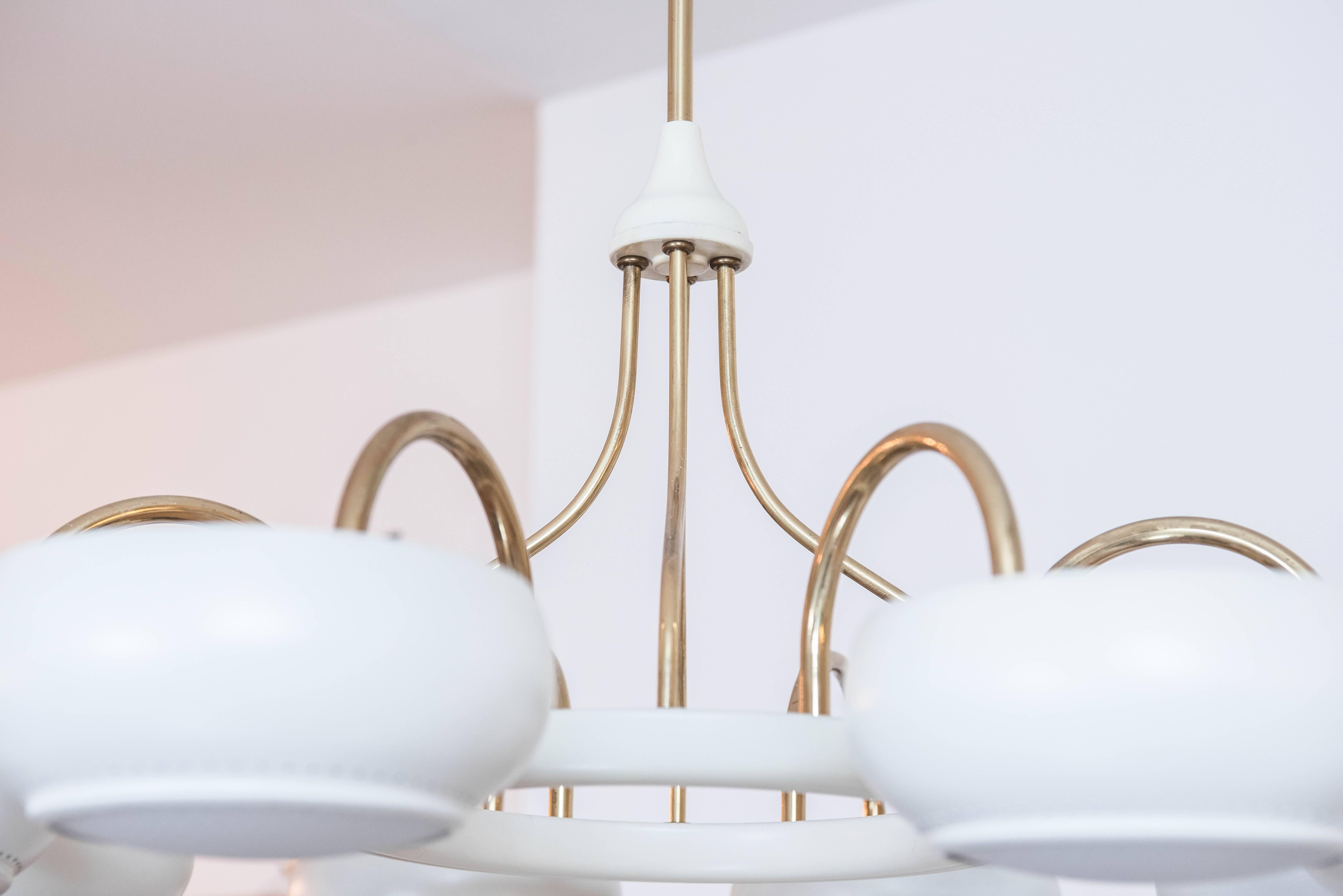 American 1950s Paavo Tynell Style Eight-Light Chandelier