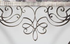 Fine French Art Deco Iron and Brass Console with Marble Top Poillerat