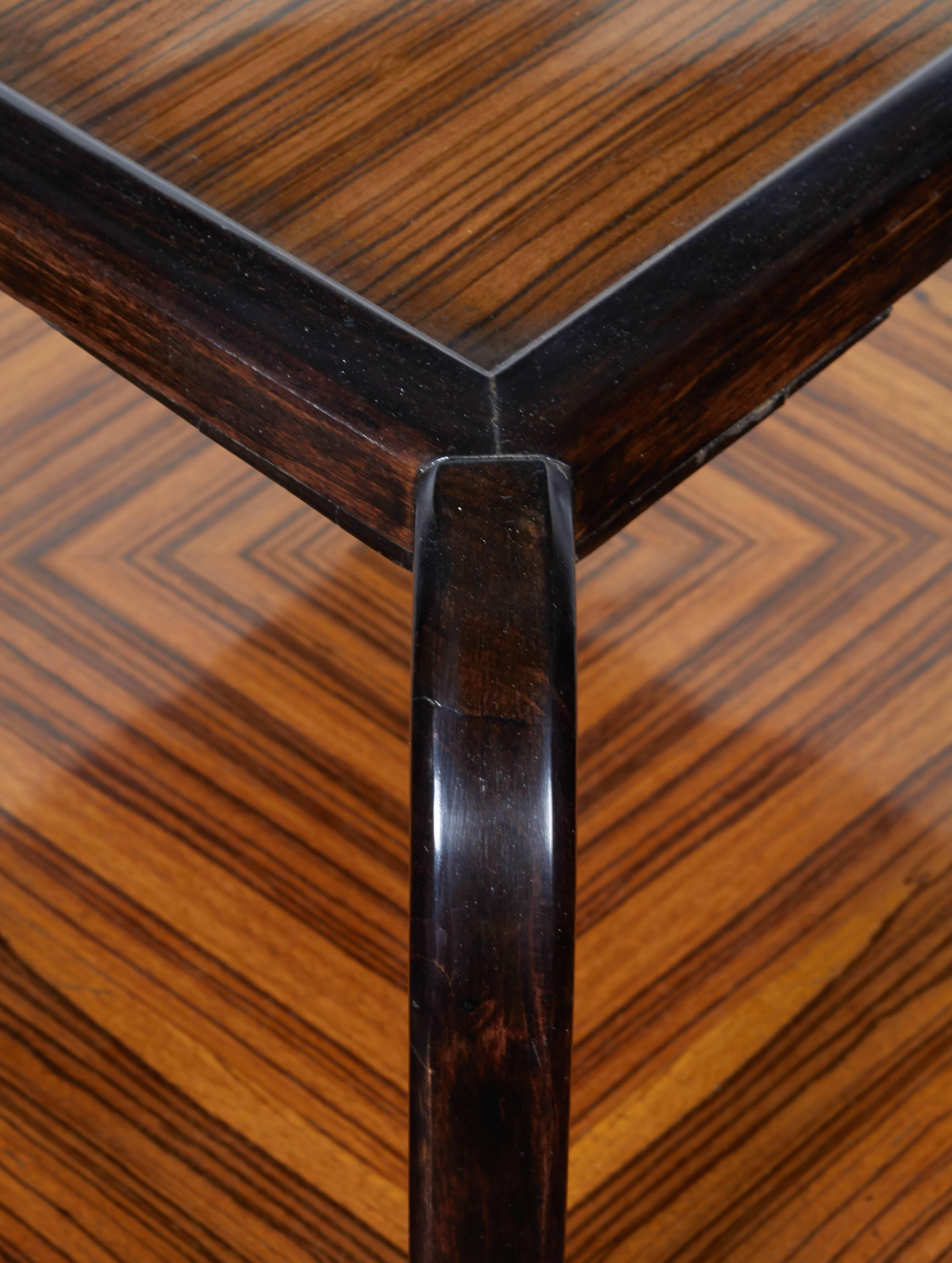 Zebra Wood Elegant French Zebrawood Table a Dessert, Maurice Dufrène For Sale