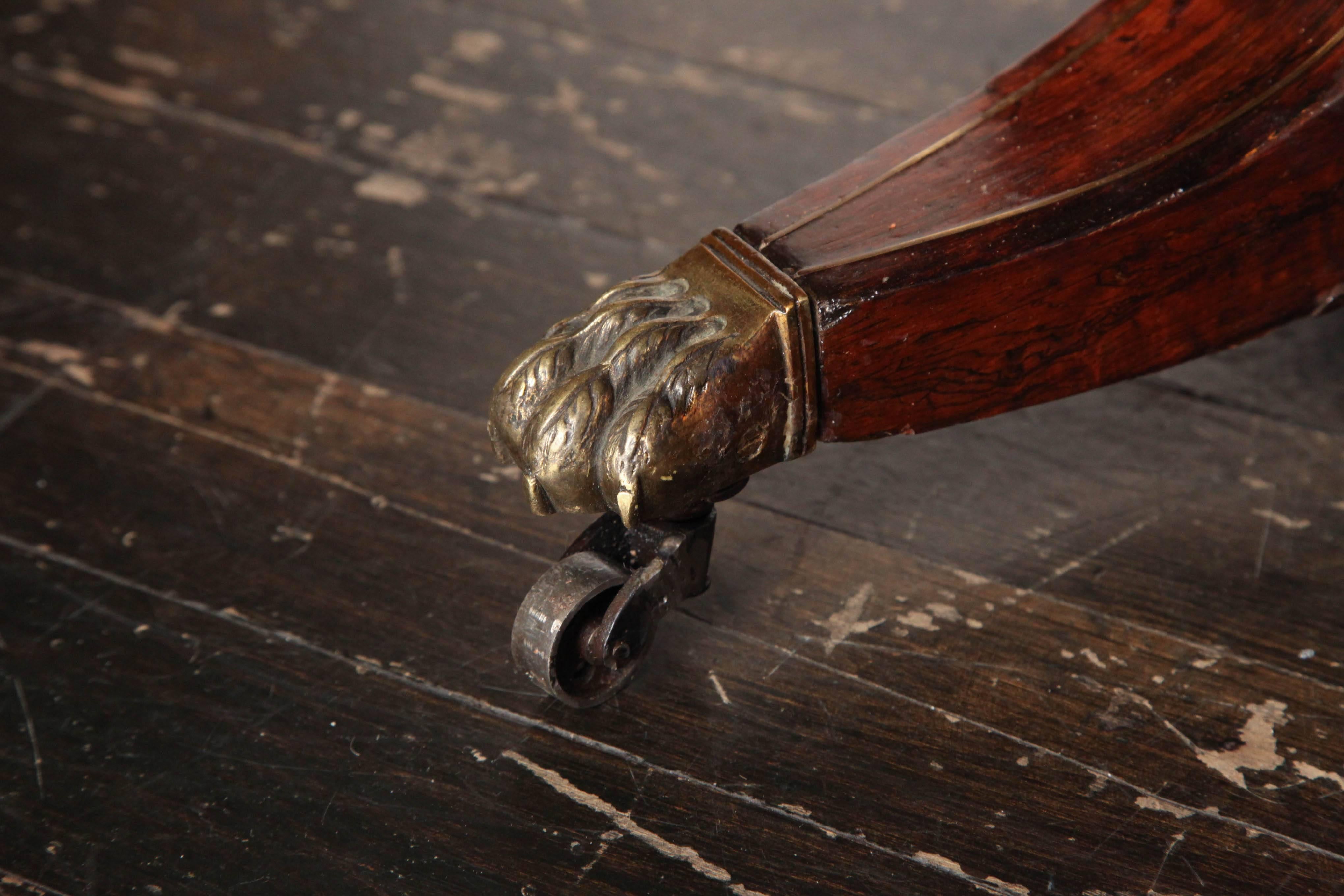 English Regency, Brass Inlaid Center Table For Sale 2