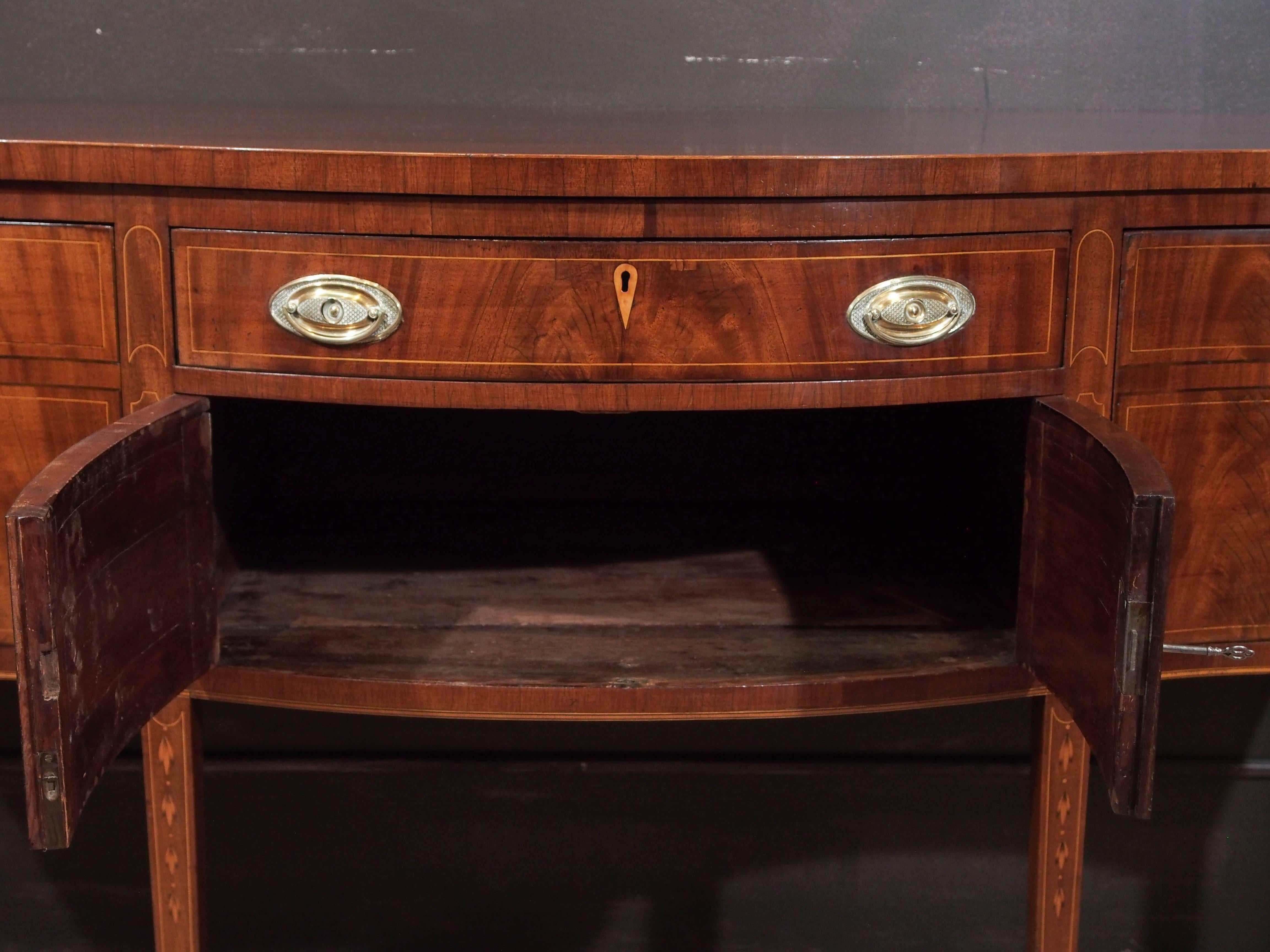 Antique American Mahogany Inlaid Sideboard 1