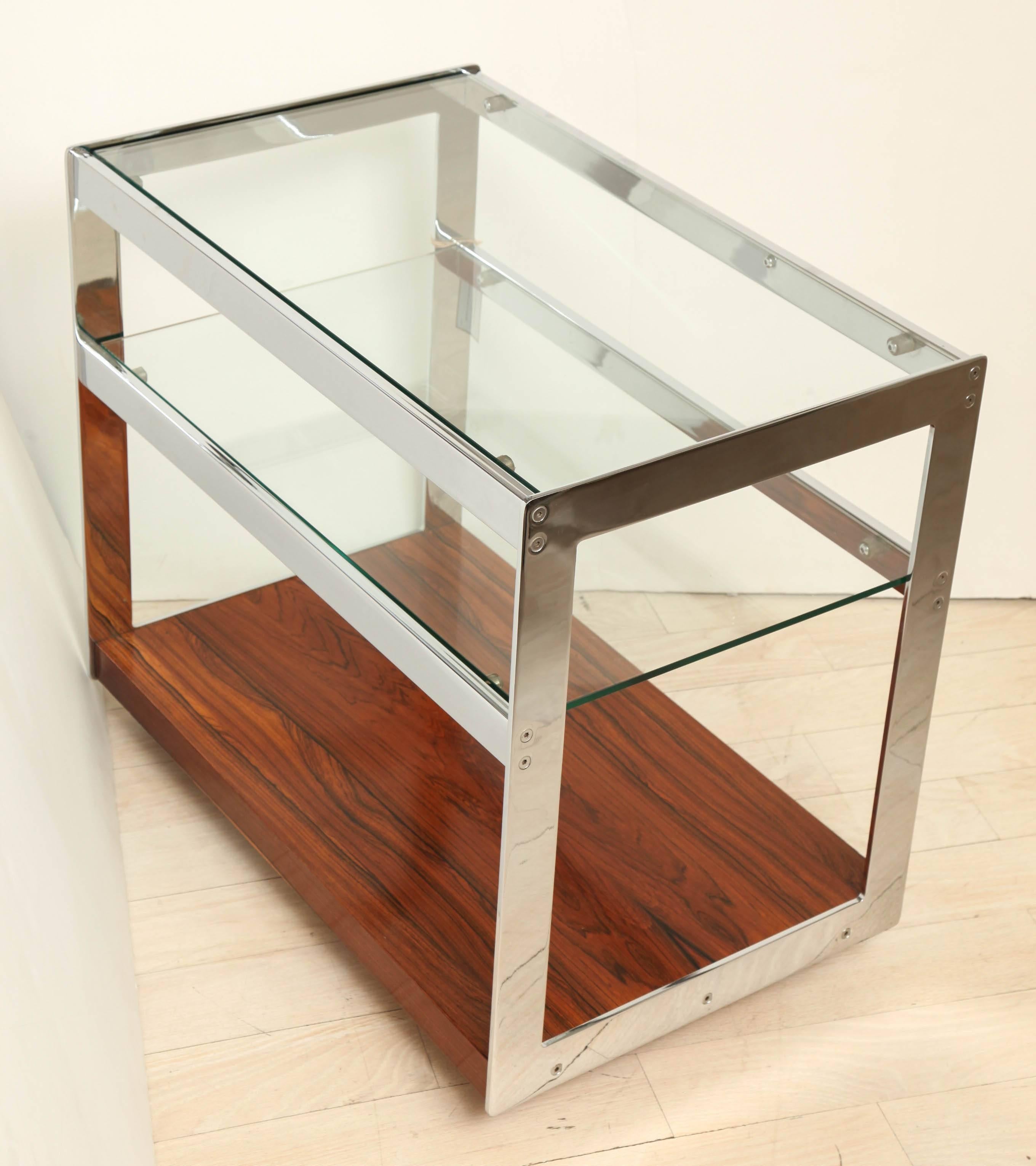 1970s Chrome & Rosewood Bar Cart/Trolley by Richard Young for Merrow Associates 2