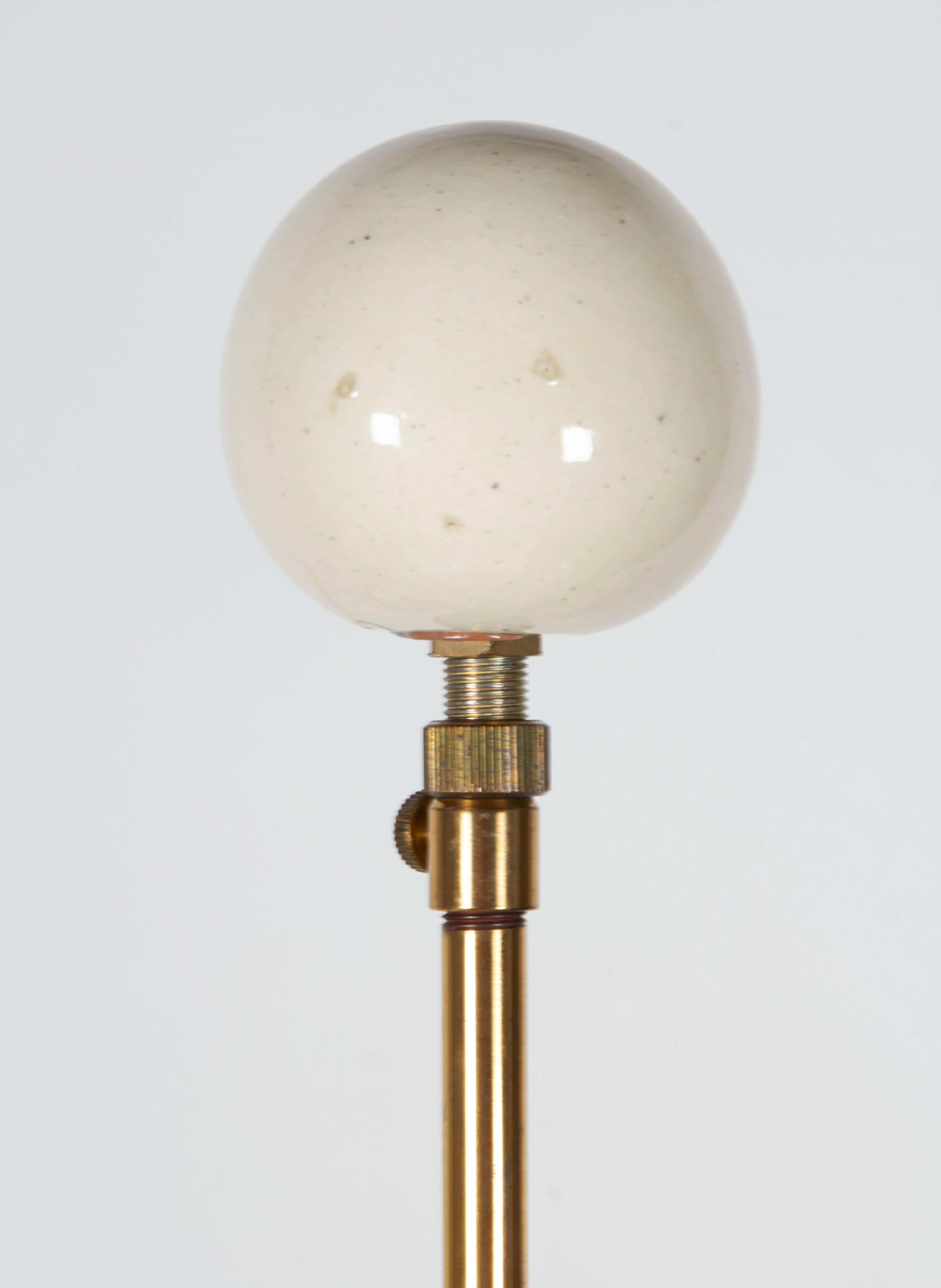 Monumental Cream Ceramic Globe Lamp In Excellent Condition In New York, NY