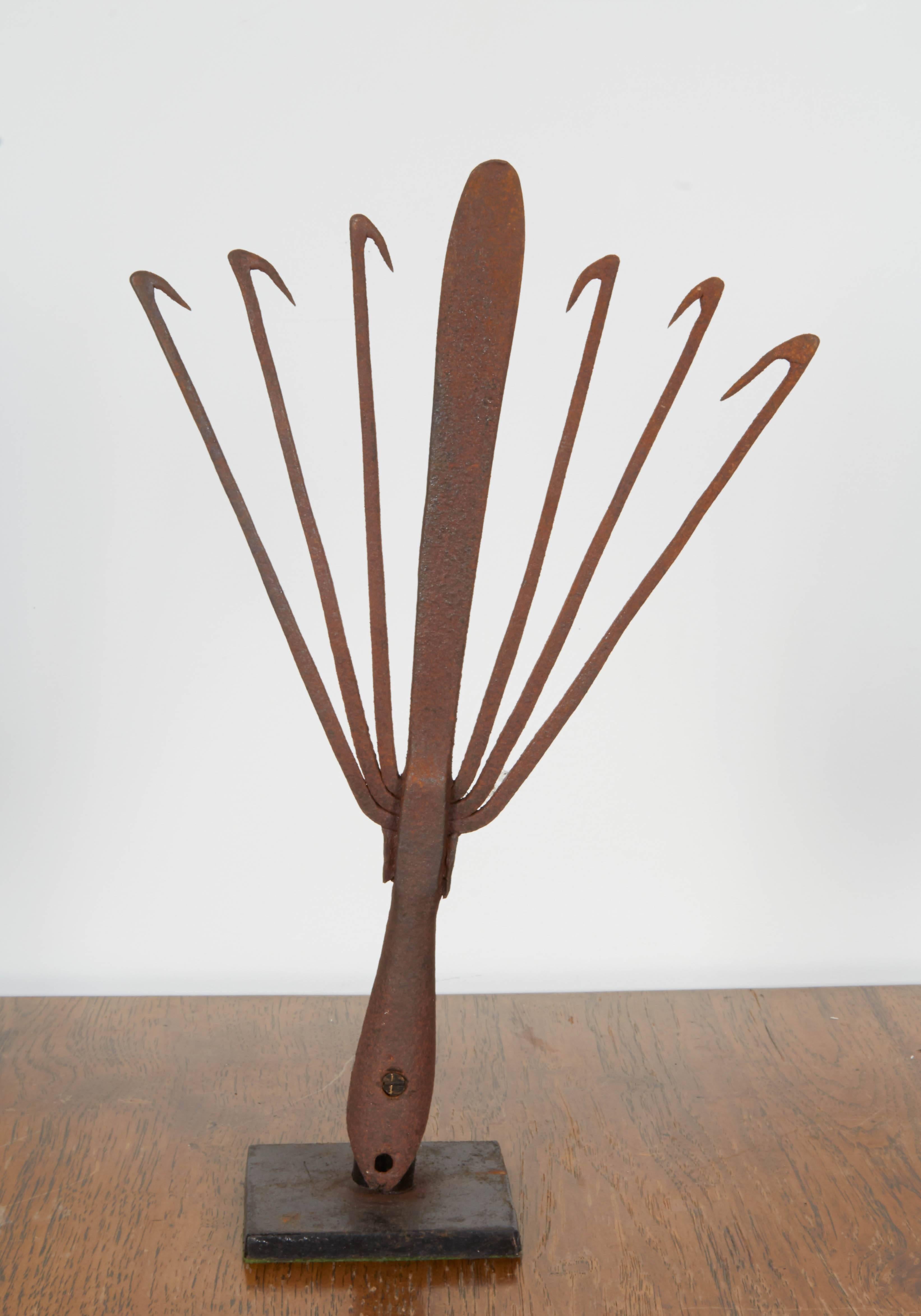 Collection of 19th Century Eel Spears on Stands In Good Condition In New York, NY
