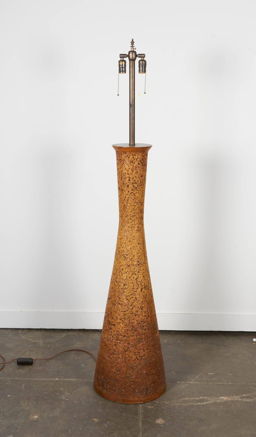 Midcentury Cork Floor Lamp at 1stdibs