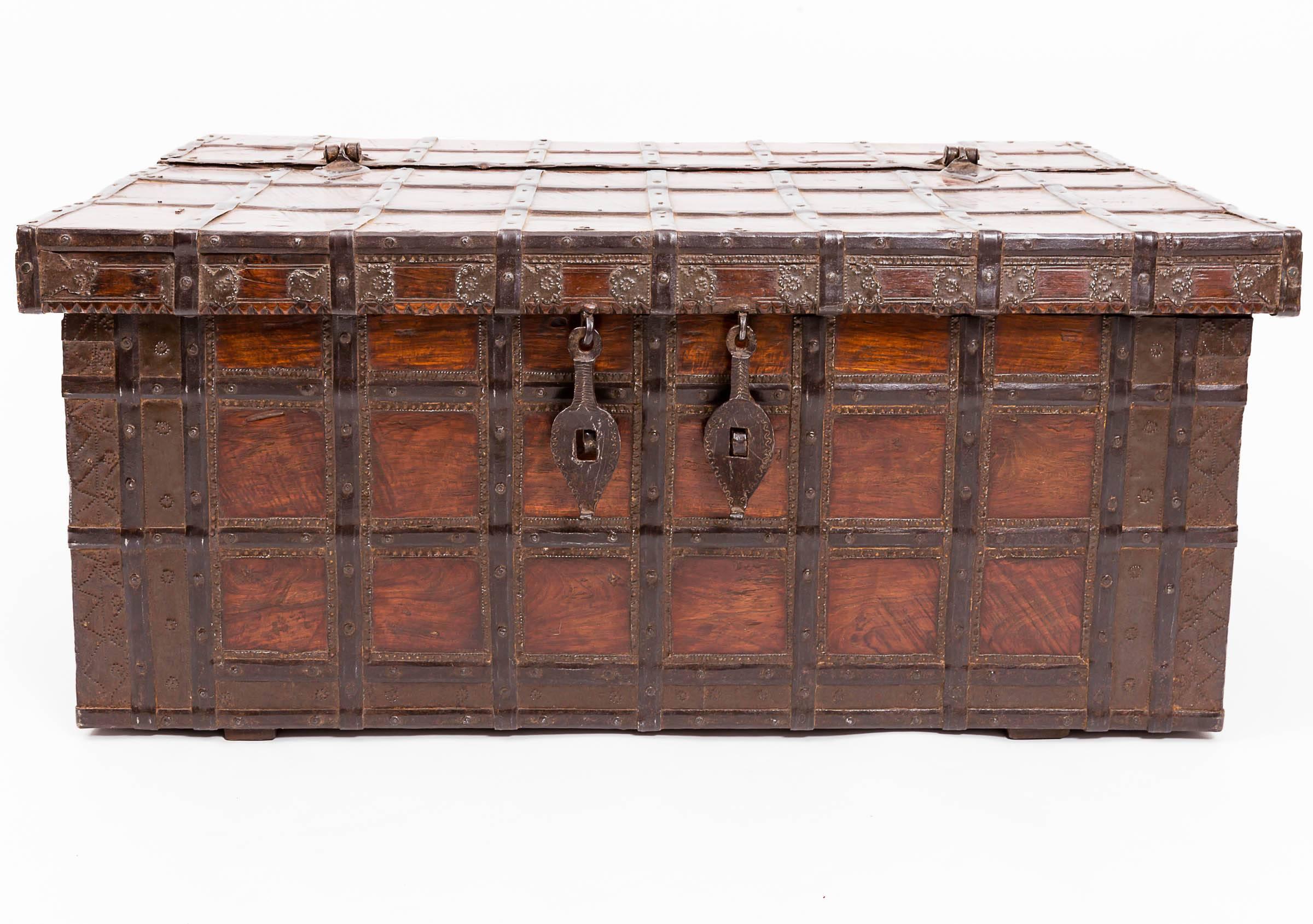 19th Century Teak Trunk, India, circa, 1870 In Excellent Condition In East Hampton, NY