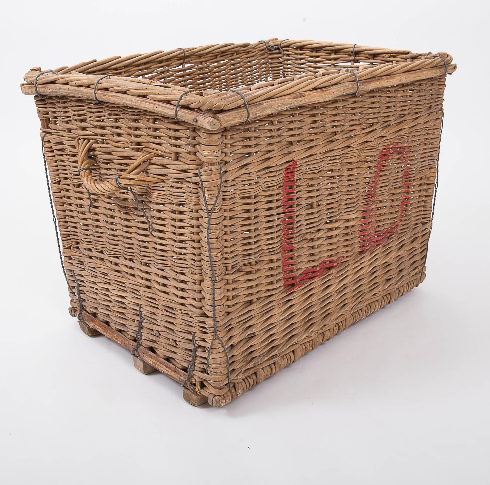 French 19th Century Wicker Champagne Basket, France, circa 1890