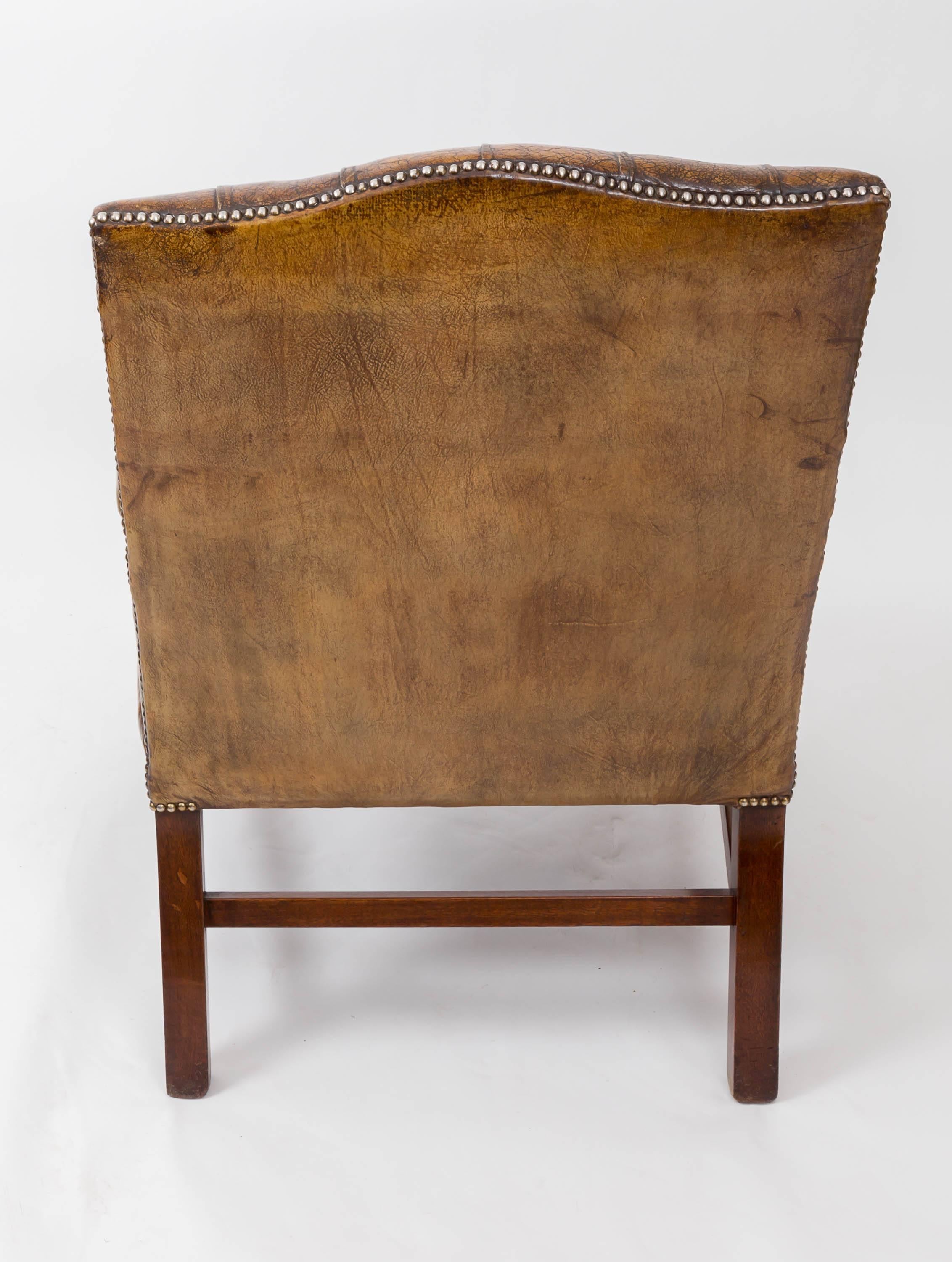 Mid-20th Century Gainsborough Leather Library, Desk Chair, England, circa 1930 For Sale
