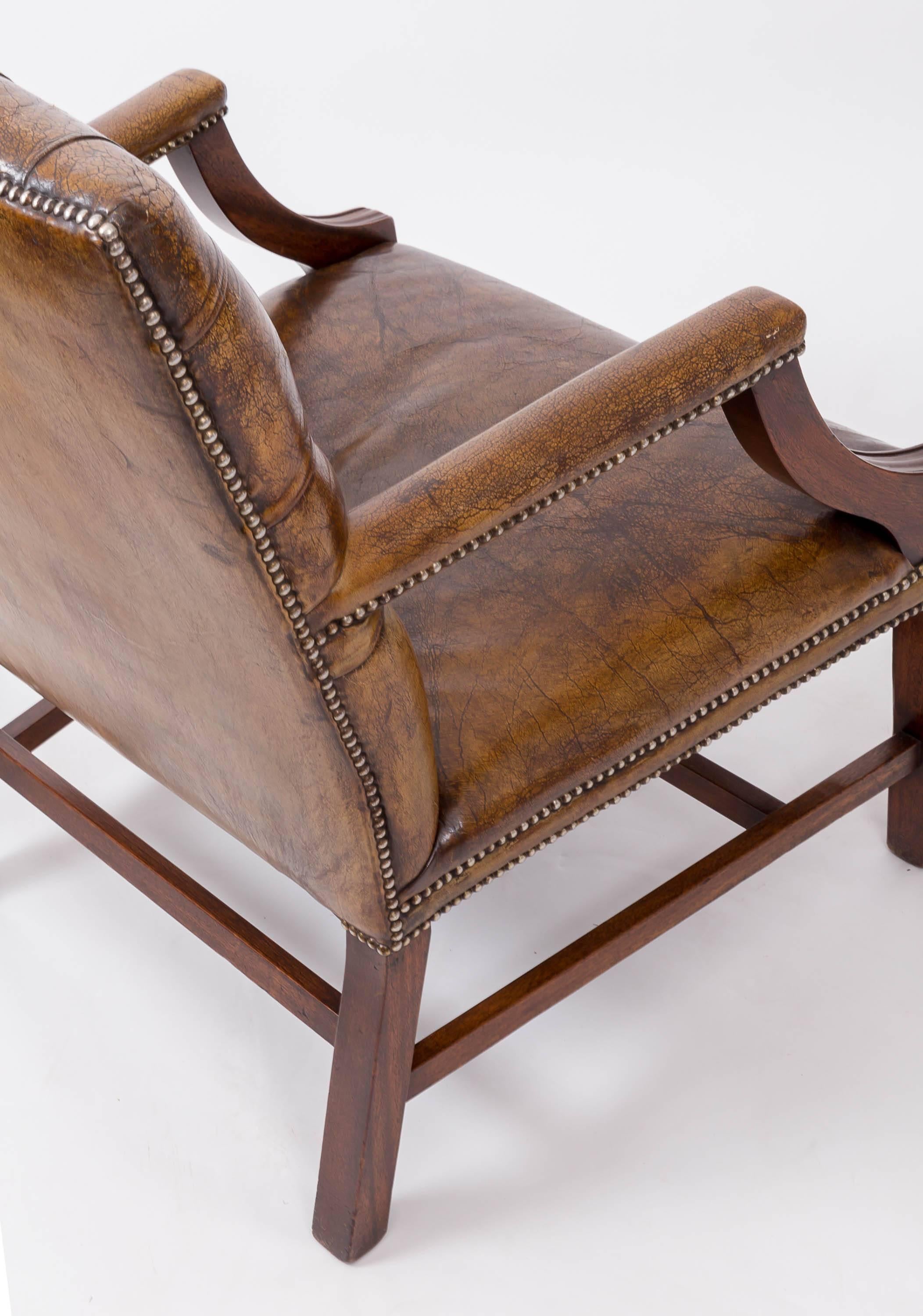 Gainsborough Leather Library, Desk Chair, England, circa 1930 For Sale 1