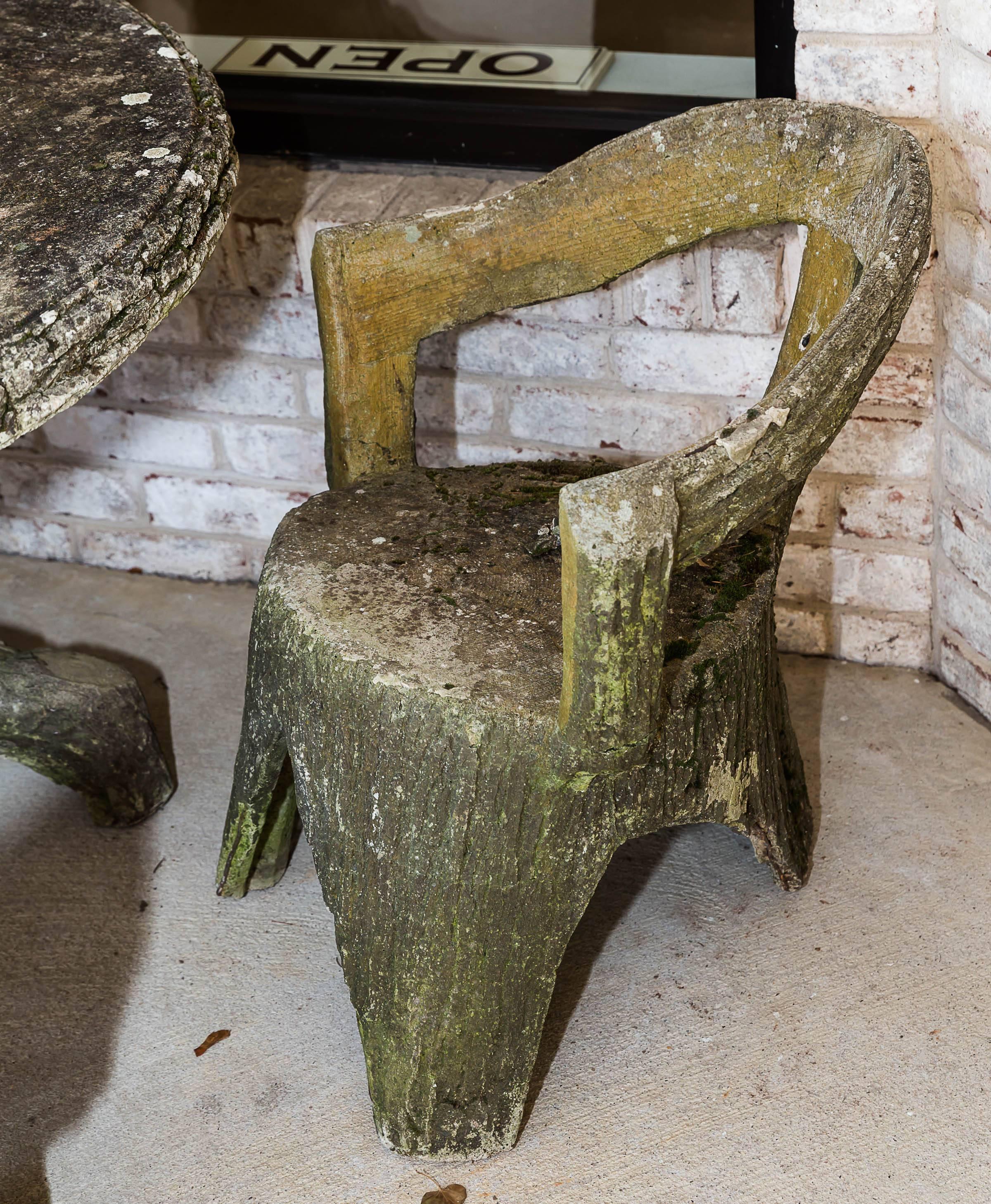 French Set of Fois Bois Table and Chairs Garden Furniture, France, circa 1920s