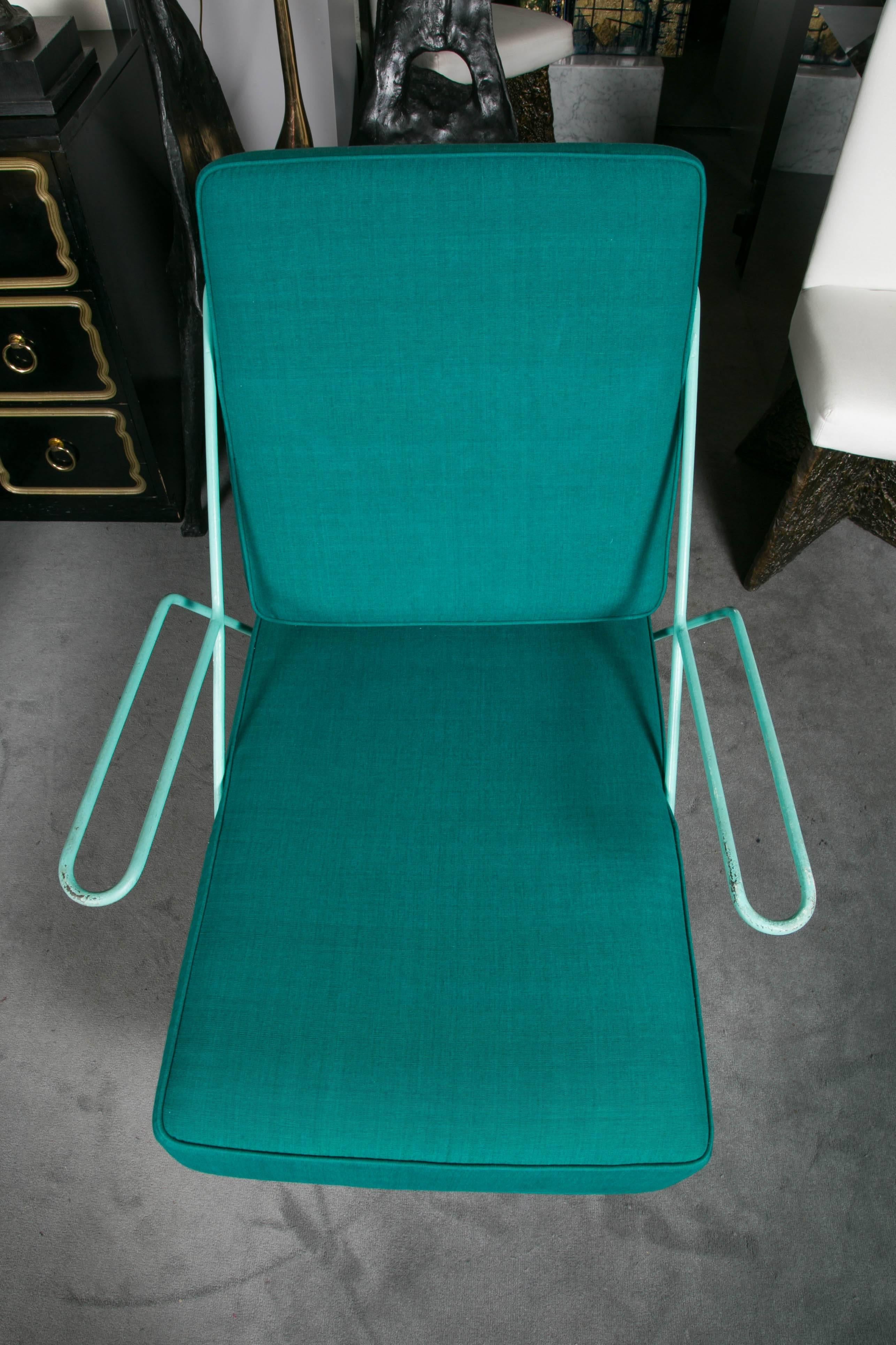 Metal Modern Pair of Easy Chairs by Raoul Guys, 1954 For Sale